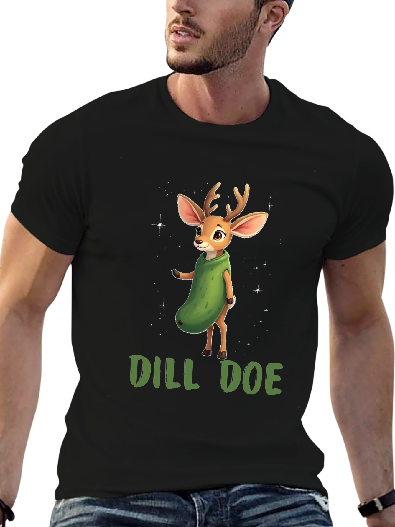 Black Dill Doe Deer Graphic T-Shirt view 6