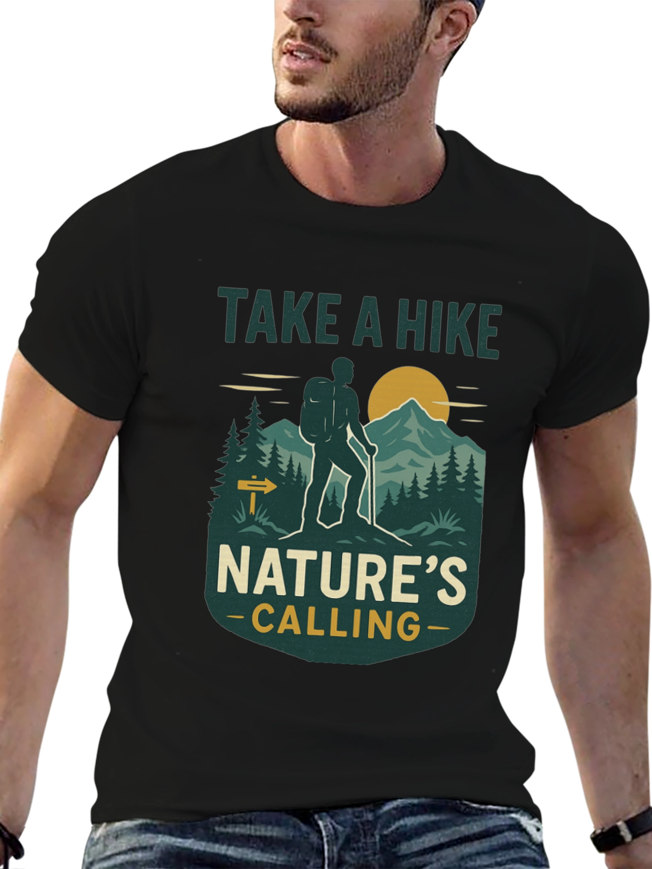Black Take a Hike Nature's Calling T-Shirt view 6