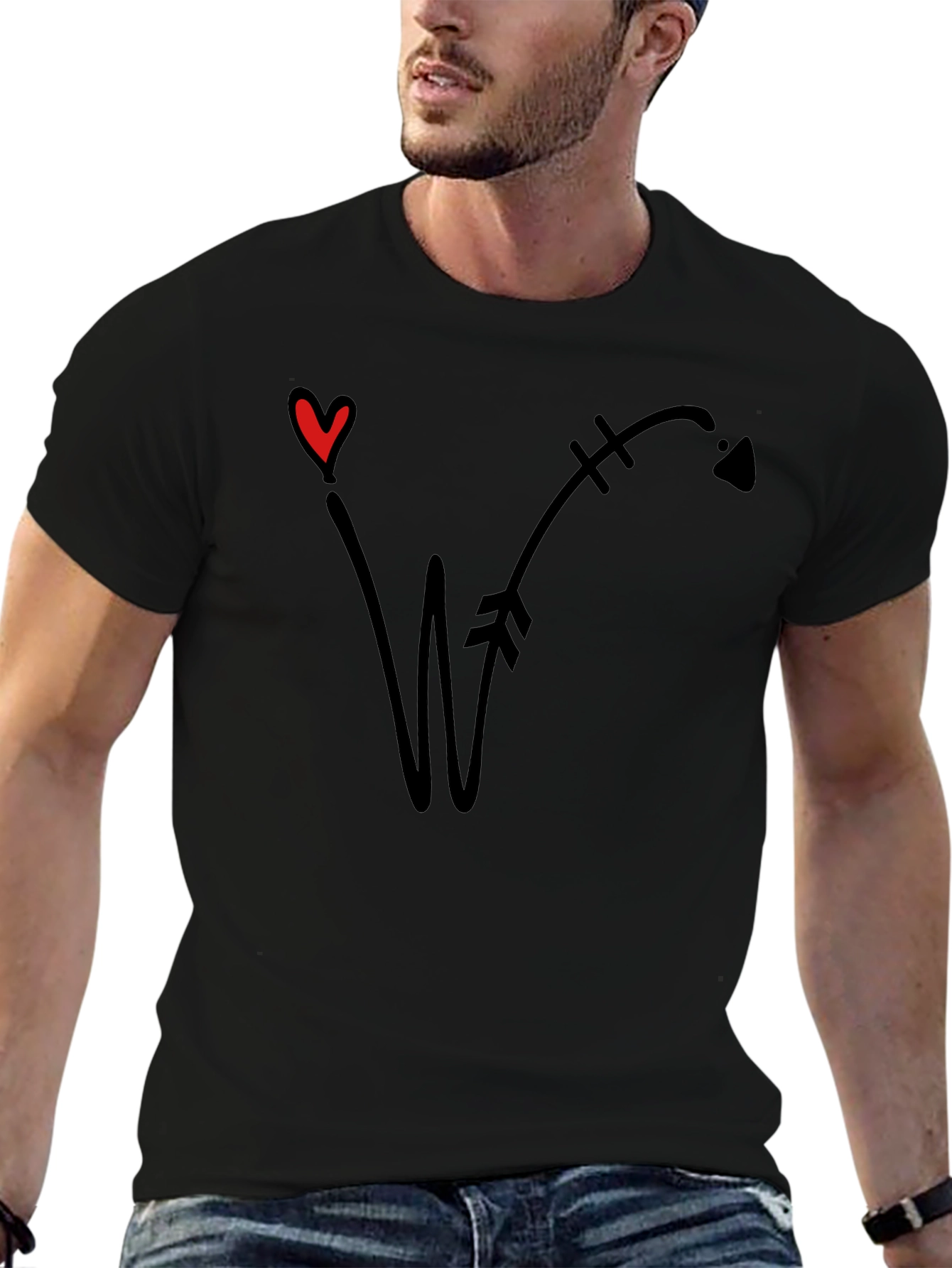 Black Heart Arrow Tee - Love Wins T-Shirt view 6