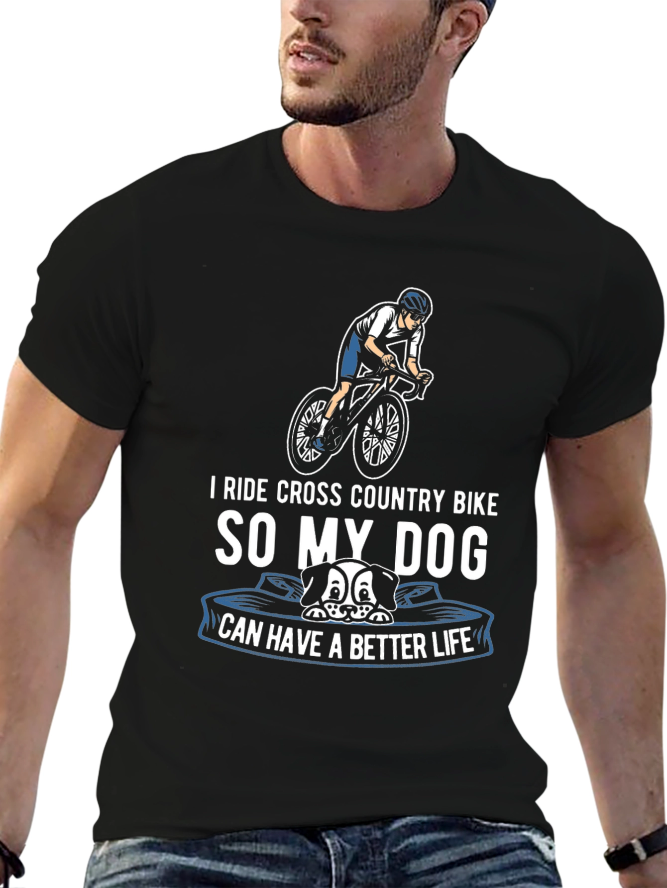 Black Dog Lover Cycling T-Shirt - Better Life Design view 6