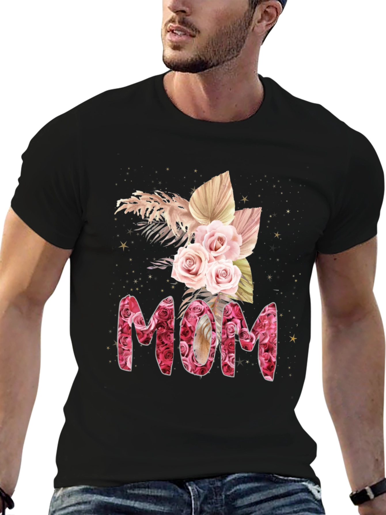 Black Floral MOM T-Shirt view 6