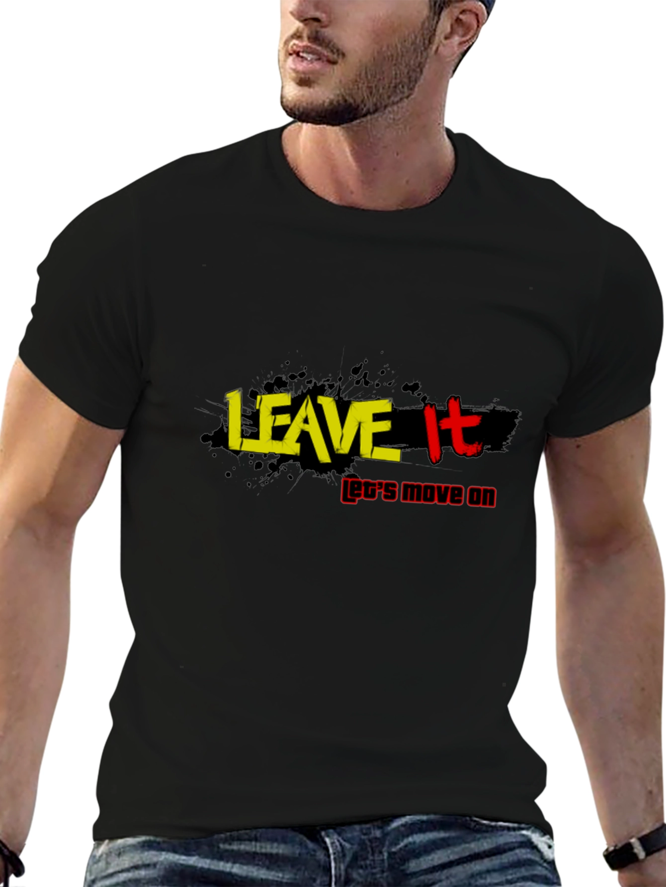 Black Leave It T-Shirt: Move On Inspirational Tee view 6