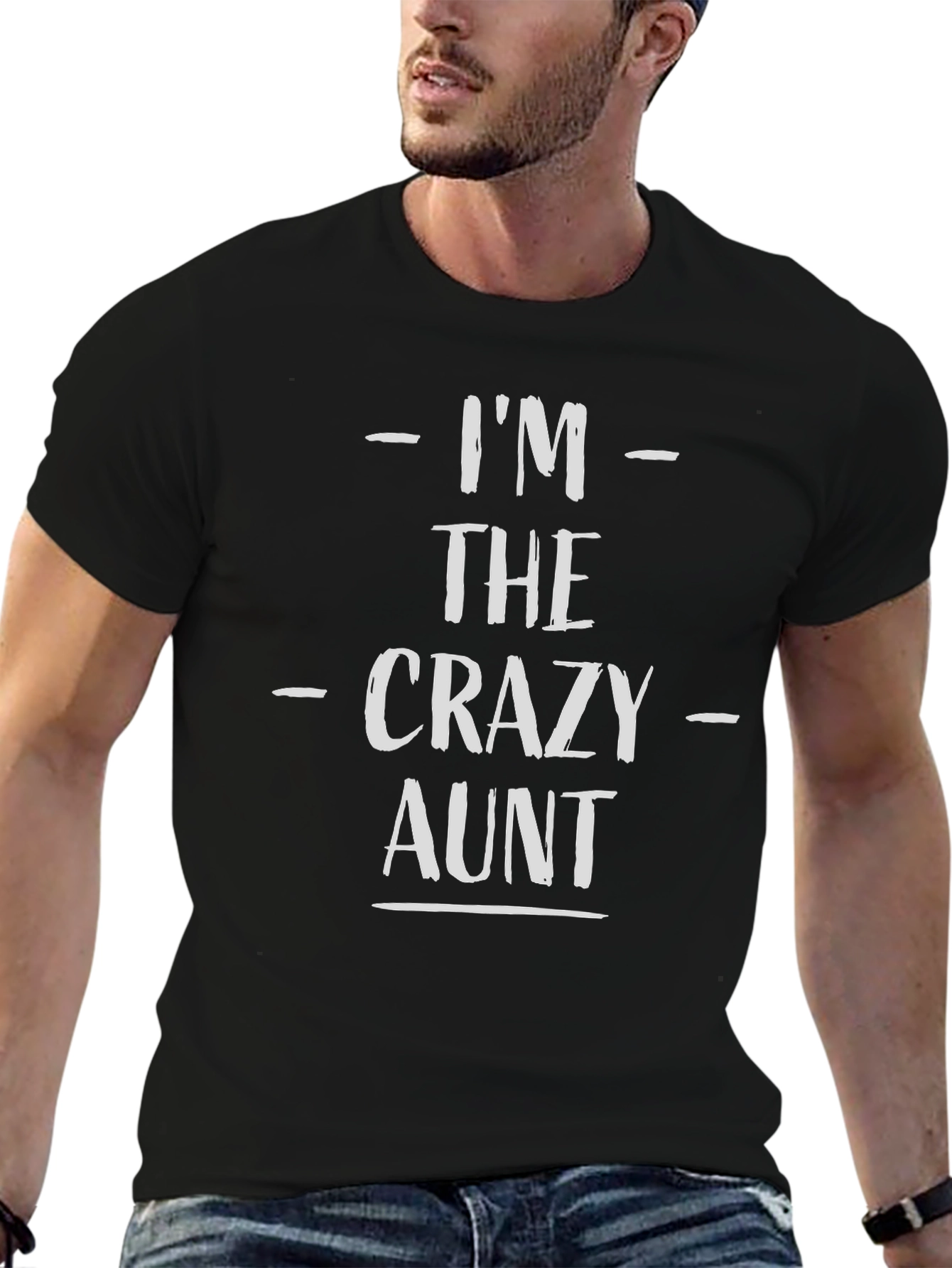 Black Crazy Aunt T-Shirt - Fun Novelty Tee view 6