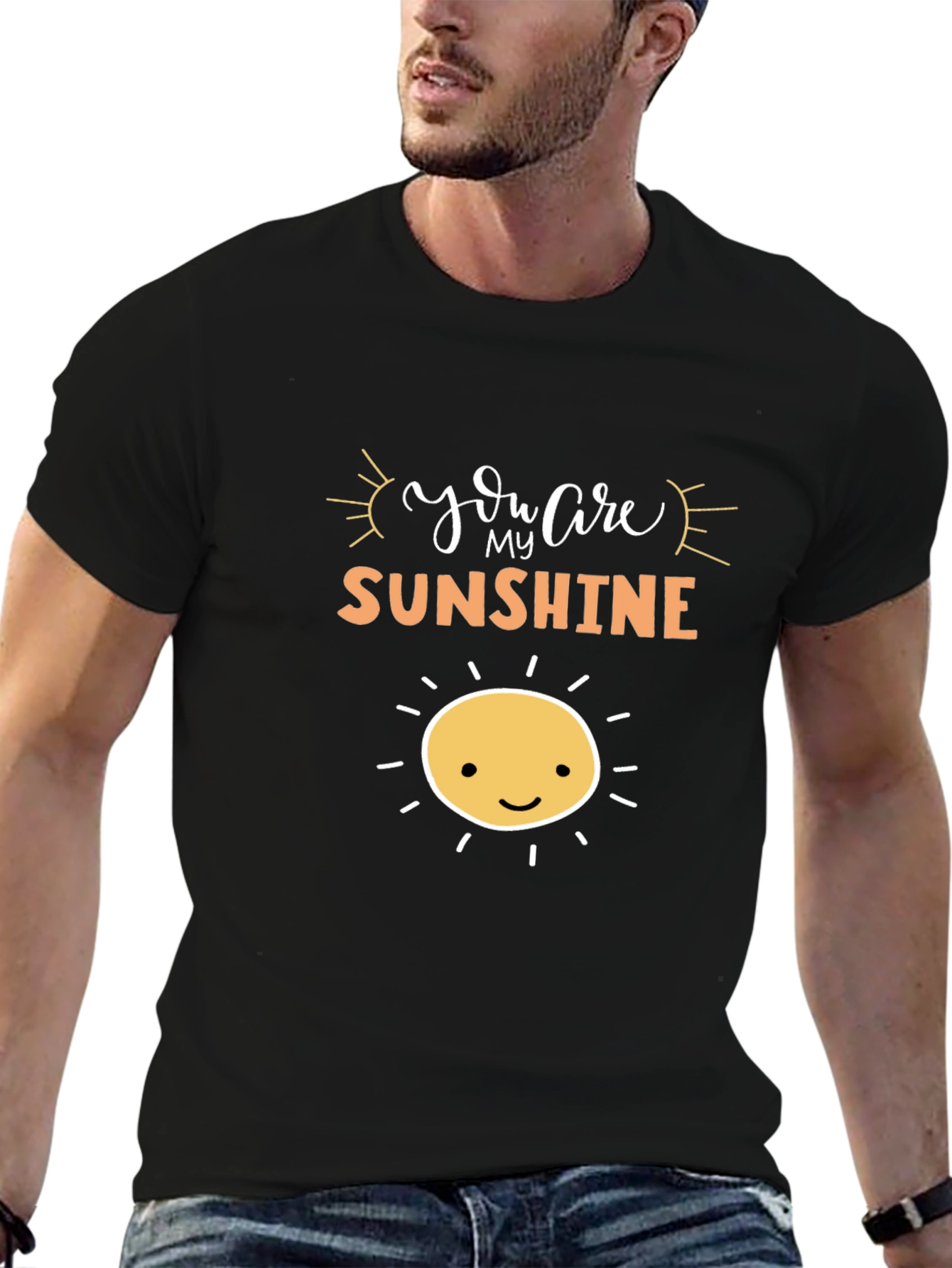 Black Sunshine Graphic Tee - Black Casual Shirt view 6