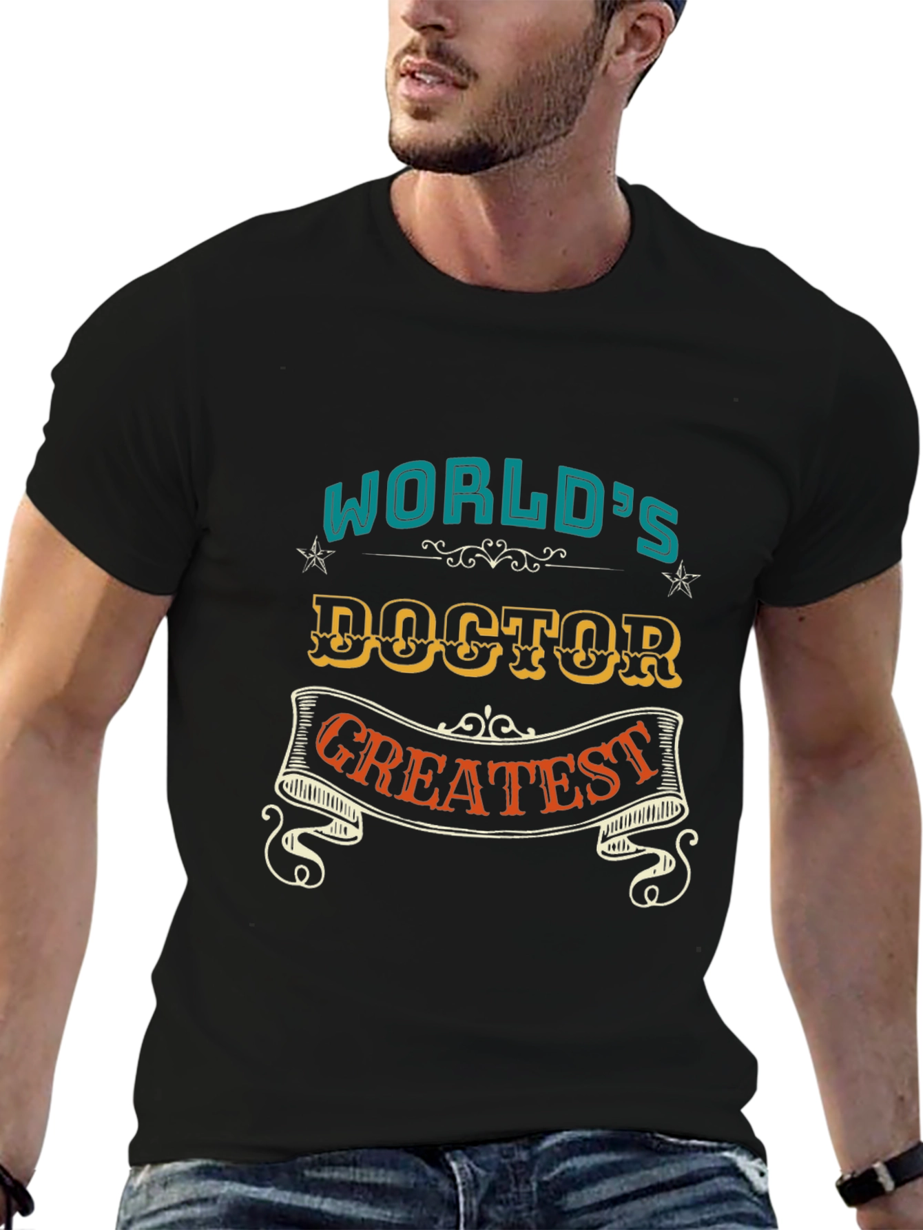 Black World's Greatest Doctor T-Shirt view 6