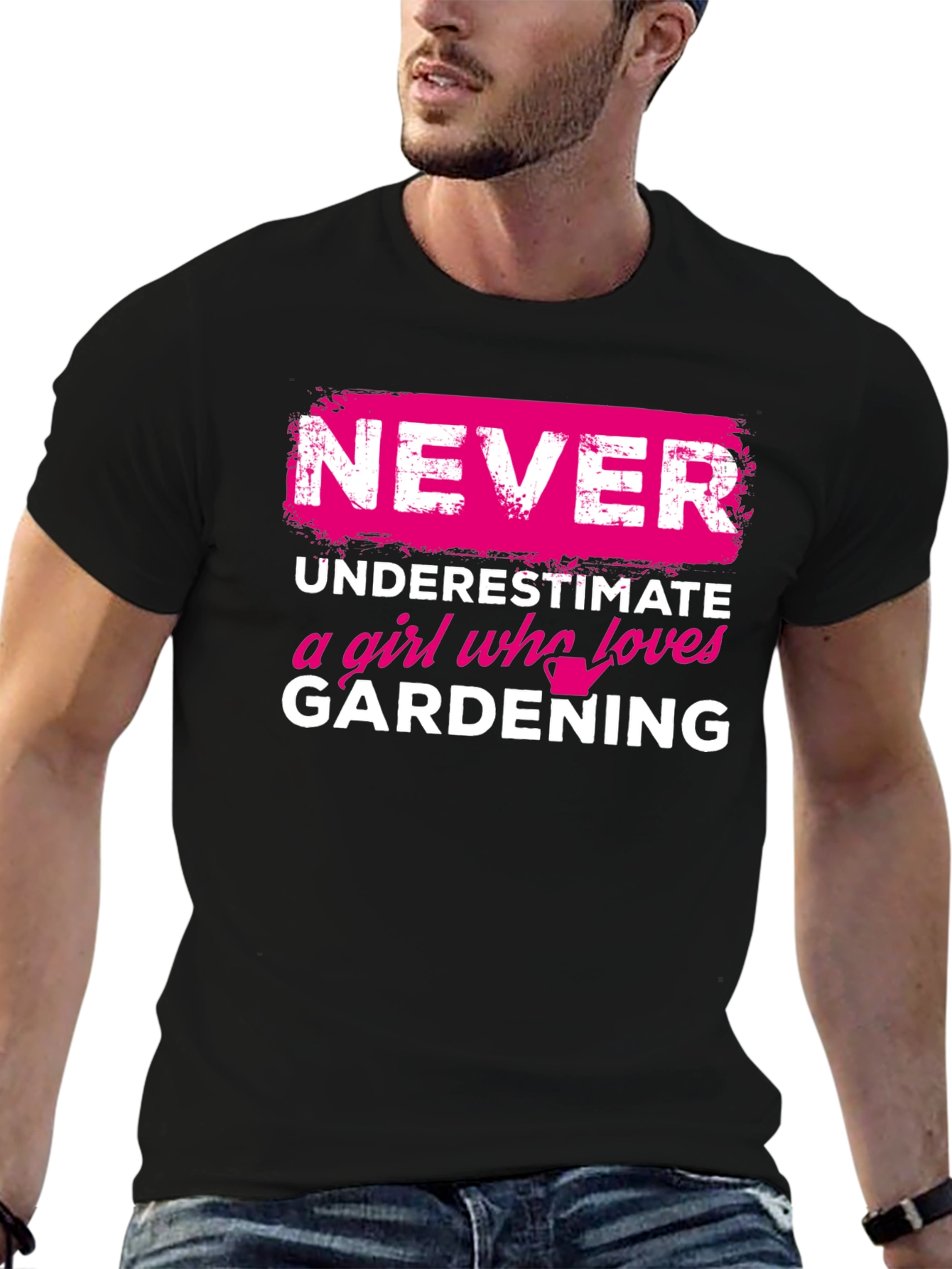 Black Gardening Girl T-Shirt: Never Underestimate view 6