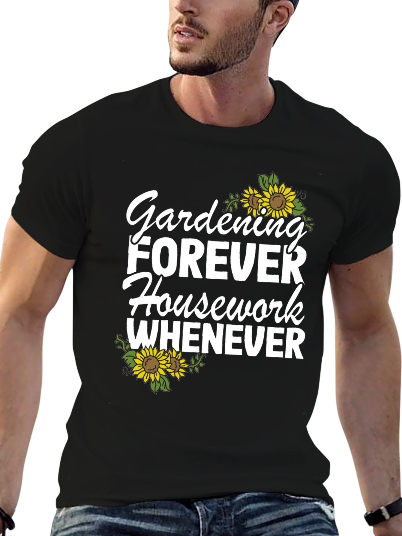 Black Gardening Forever T-Shirt view 6