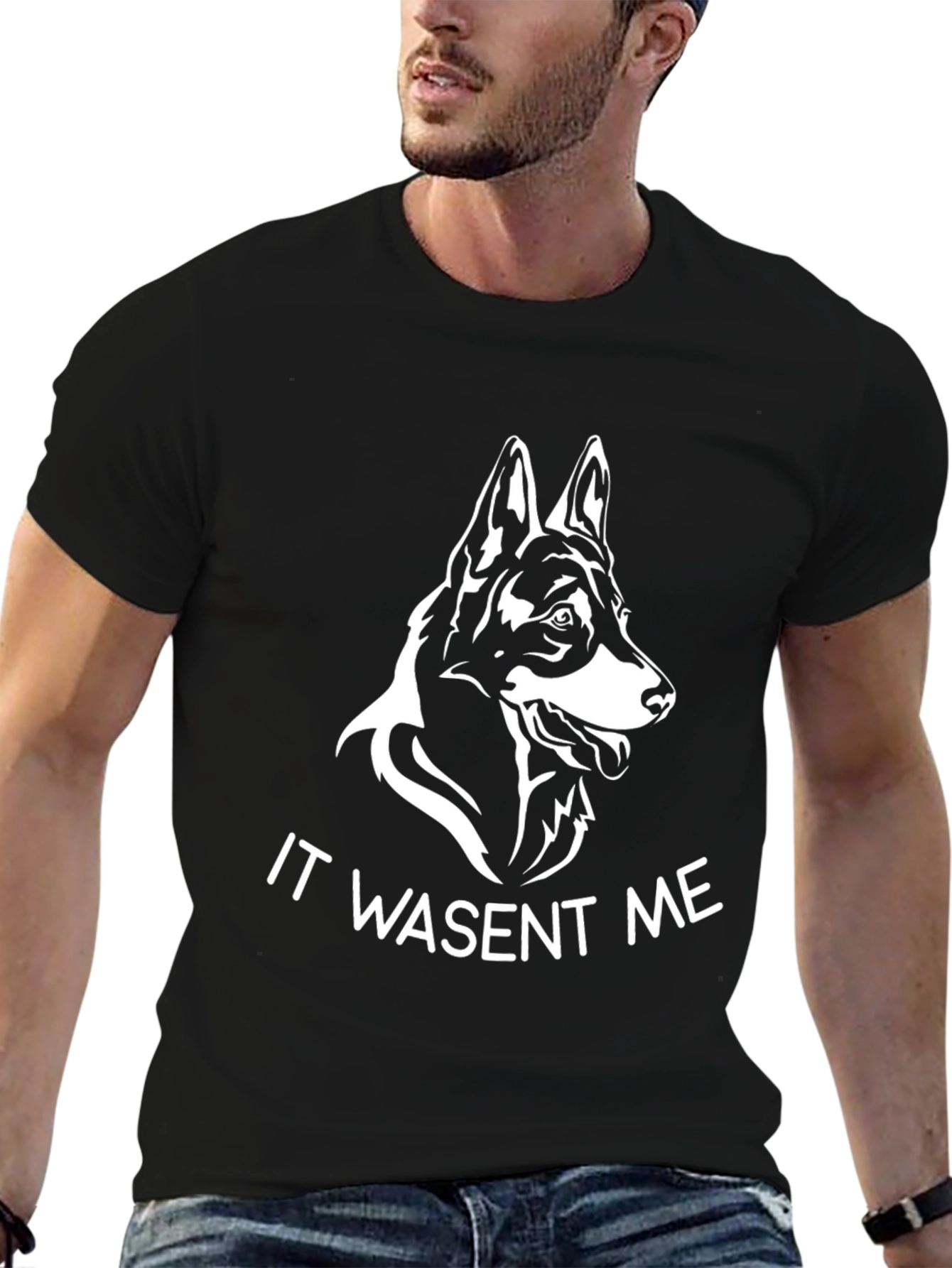 Black Funny Dog Graphic T-Shirt - It Wasn't Me! view 6