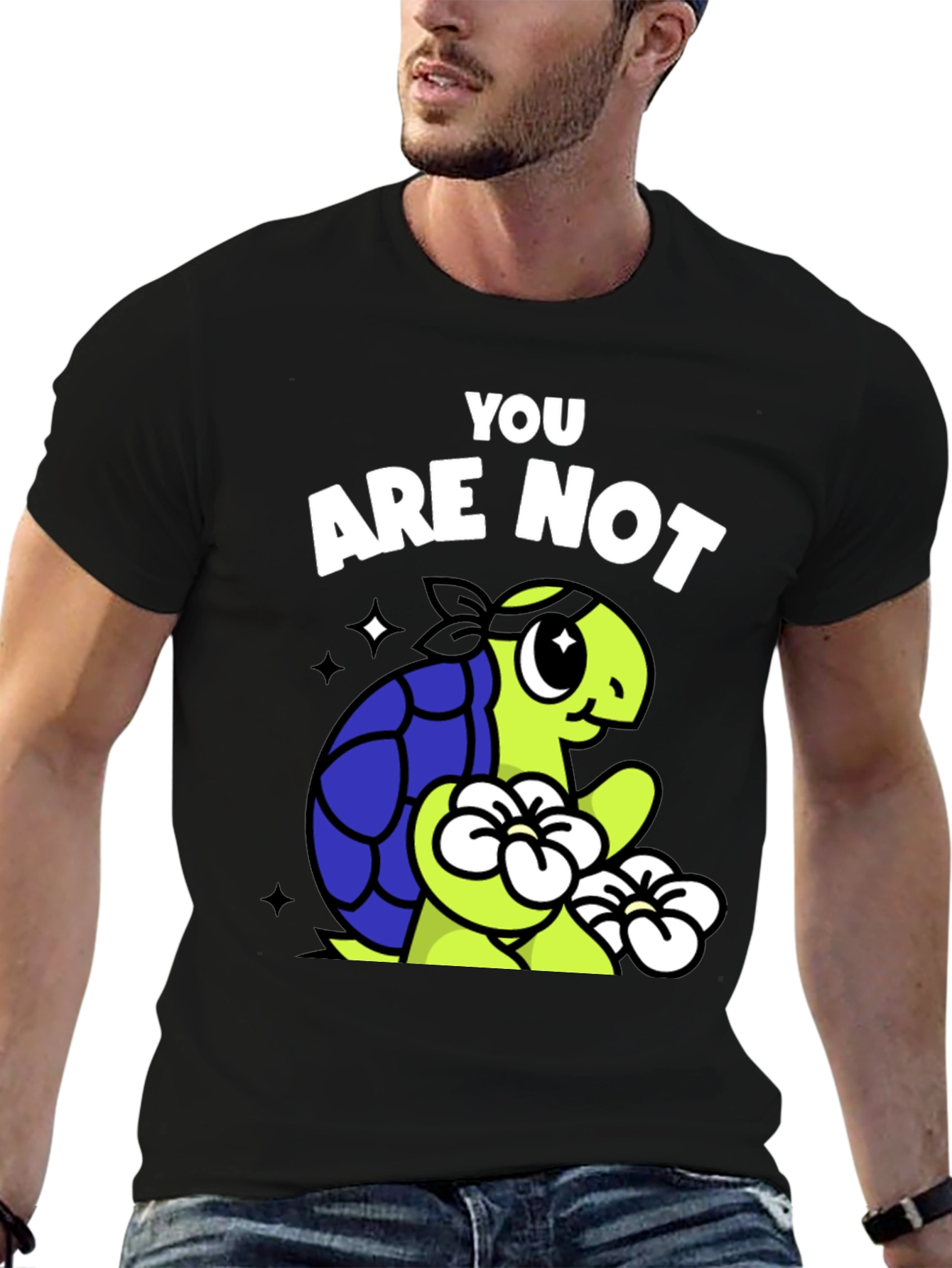 Black You Are Not Ninja Turtle T-Shirt - Funny Cartoon Tee view 6