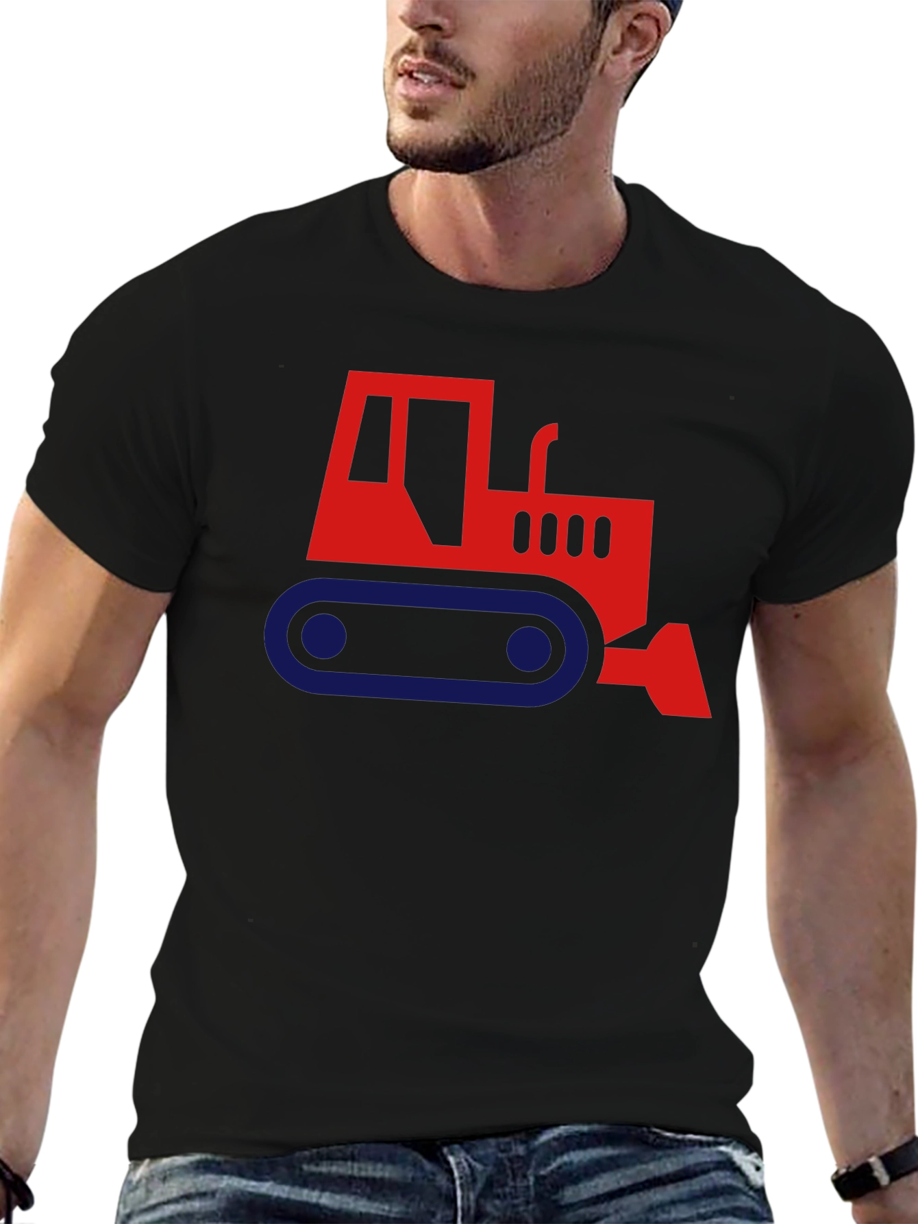 Black Bulldozer Graphic T-Shirt - Black view 6