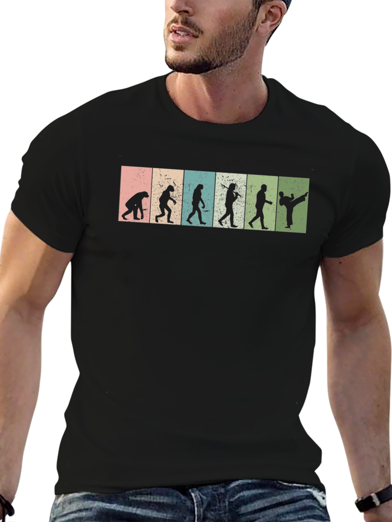 Black Evolution of Martial Arts T-Shirt - Black view 6