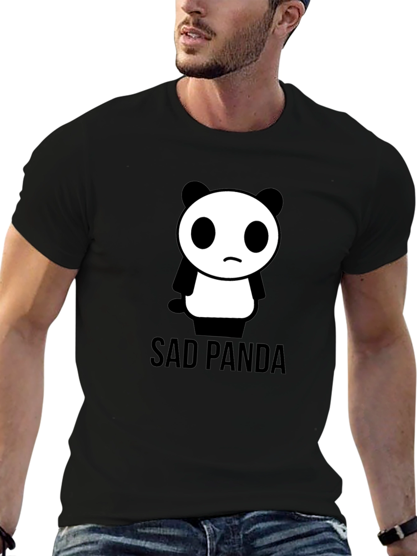 Black Sad Panda Graphic Tee - Black T-Shirt view 6