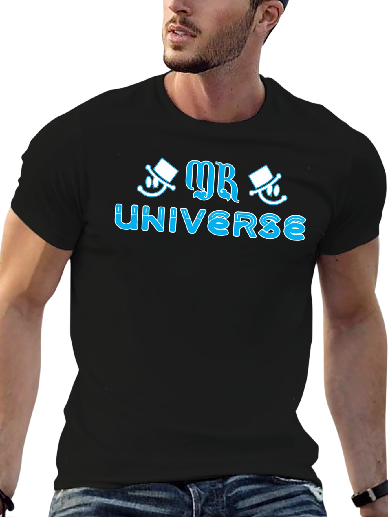 Black Mr. Universe Graphic T-Shirt - Black view 6