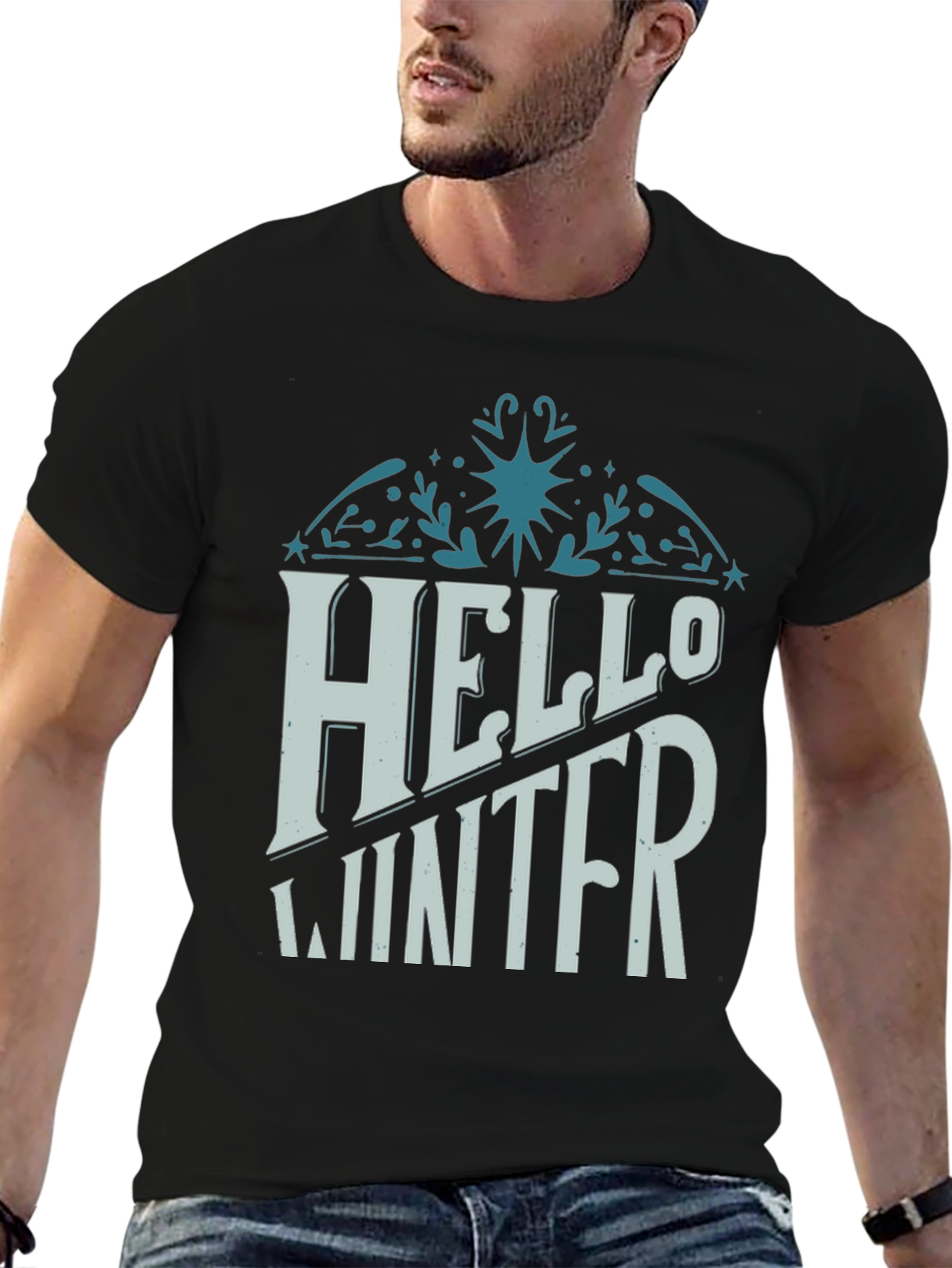 Black Hello Winter Graphic Tee view 6
