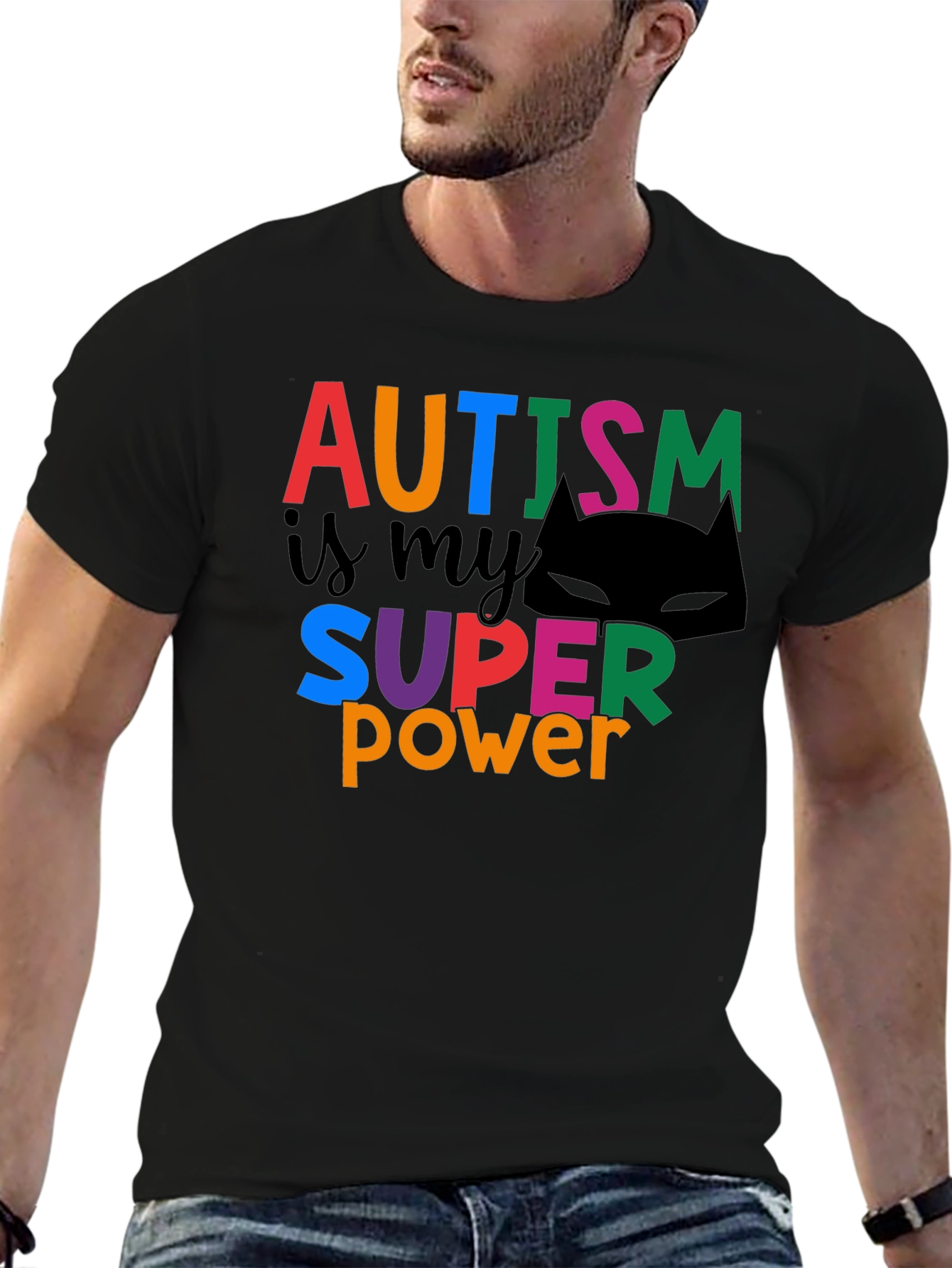 Black Autism is My Superpower T-Shirt - Black view 6