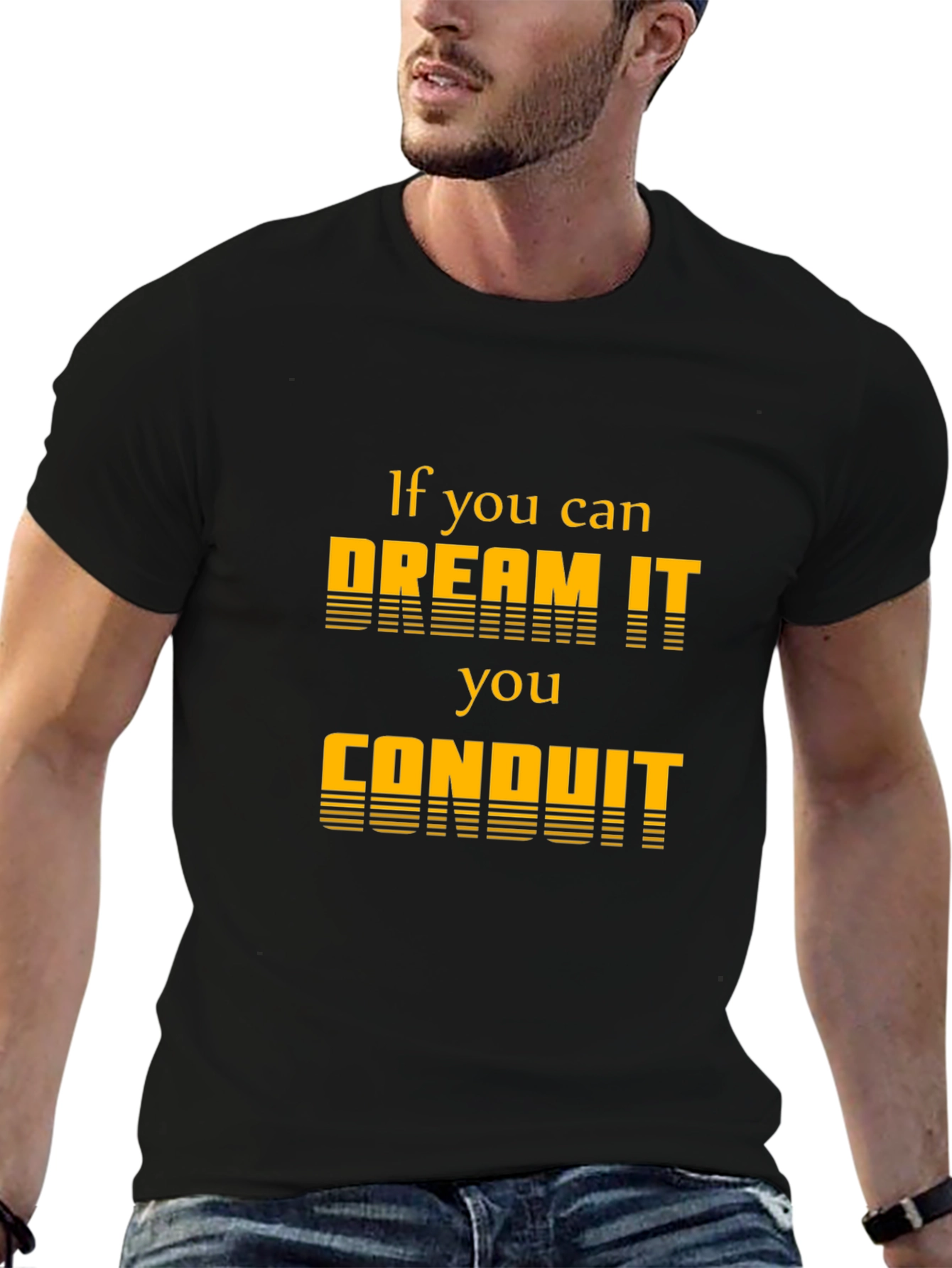 Black Dream It Conduit T-Shirt - Motivational Graphic Tee view 6