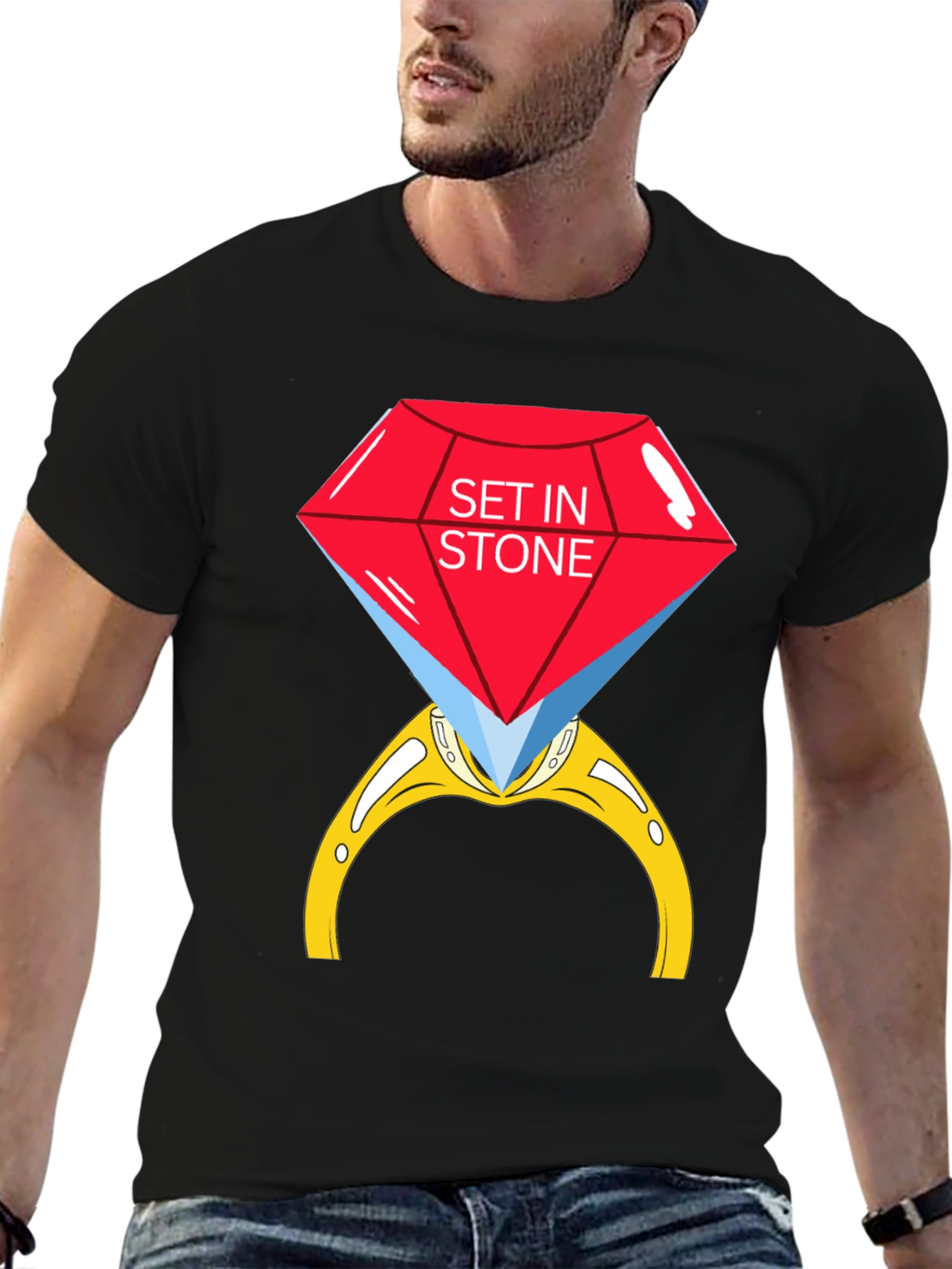 Black Set in Stone Graphic Tee view 6