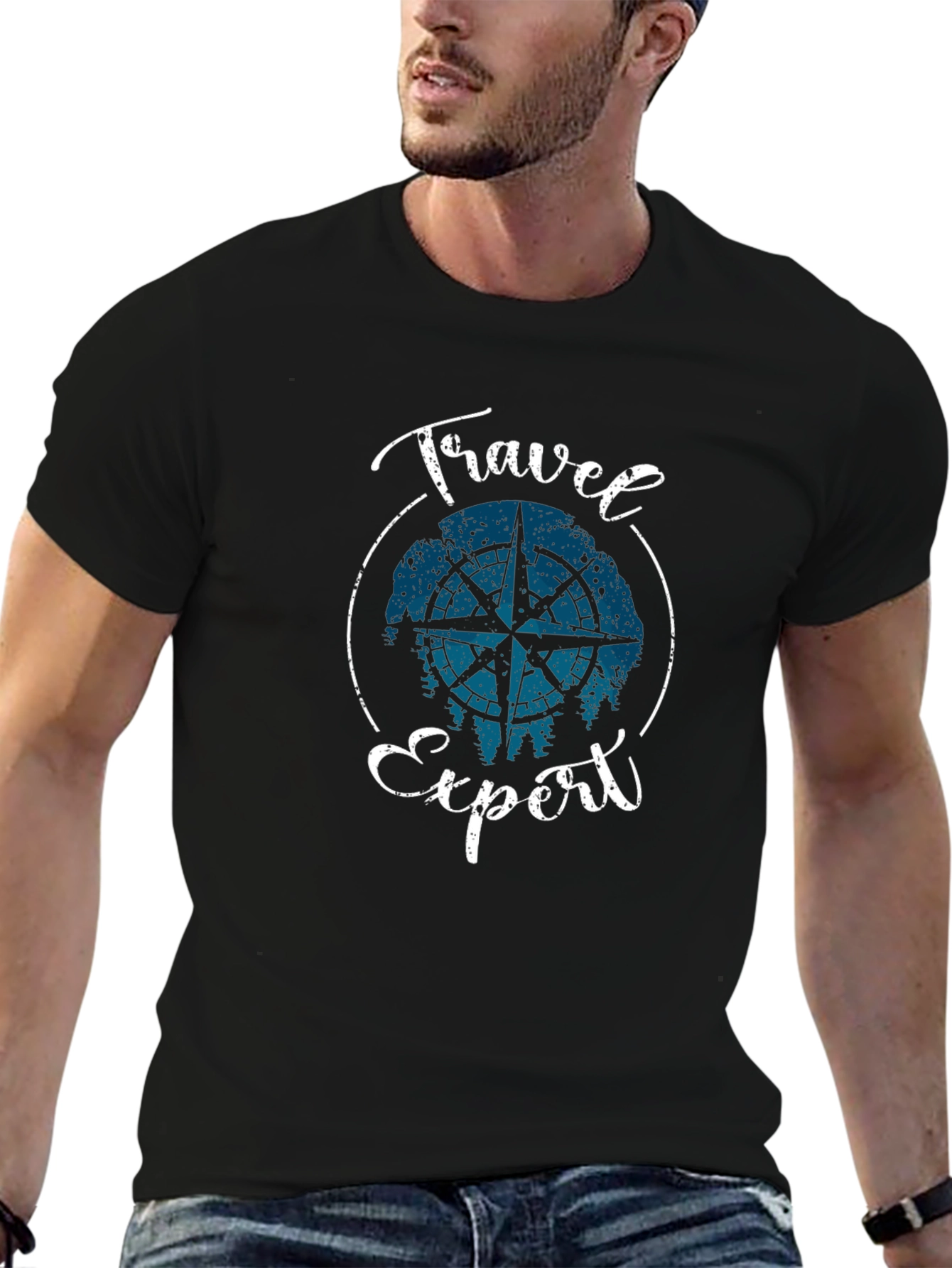 Black Travel Expert Graphic Tee - Black view 6
