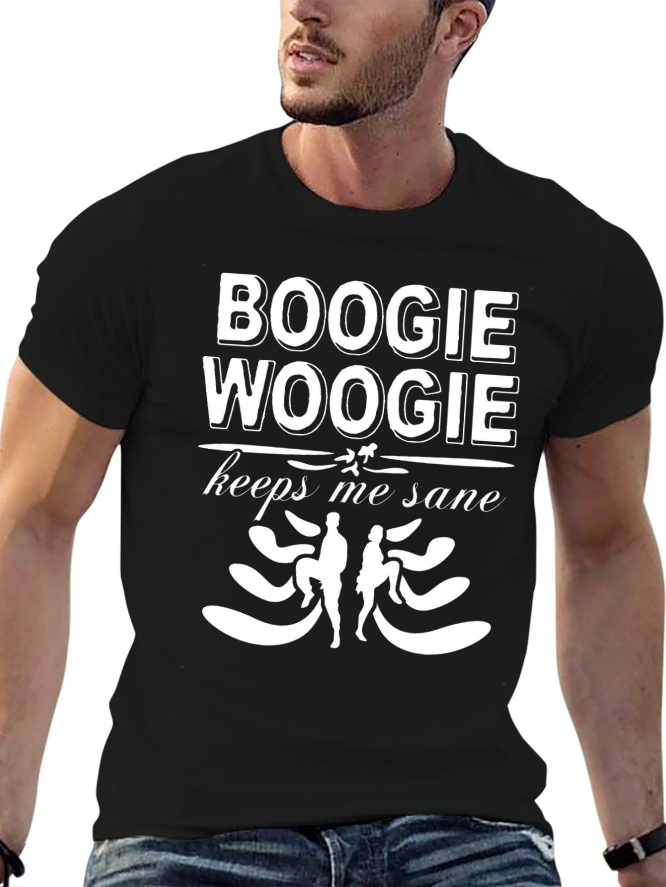 Black Boogie Woogie Keeps Me Sane T-Shirt view 6