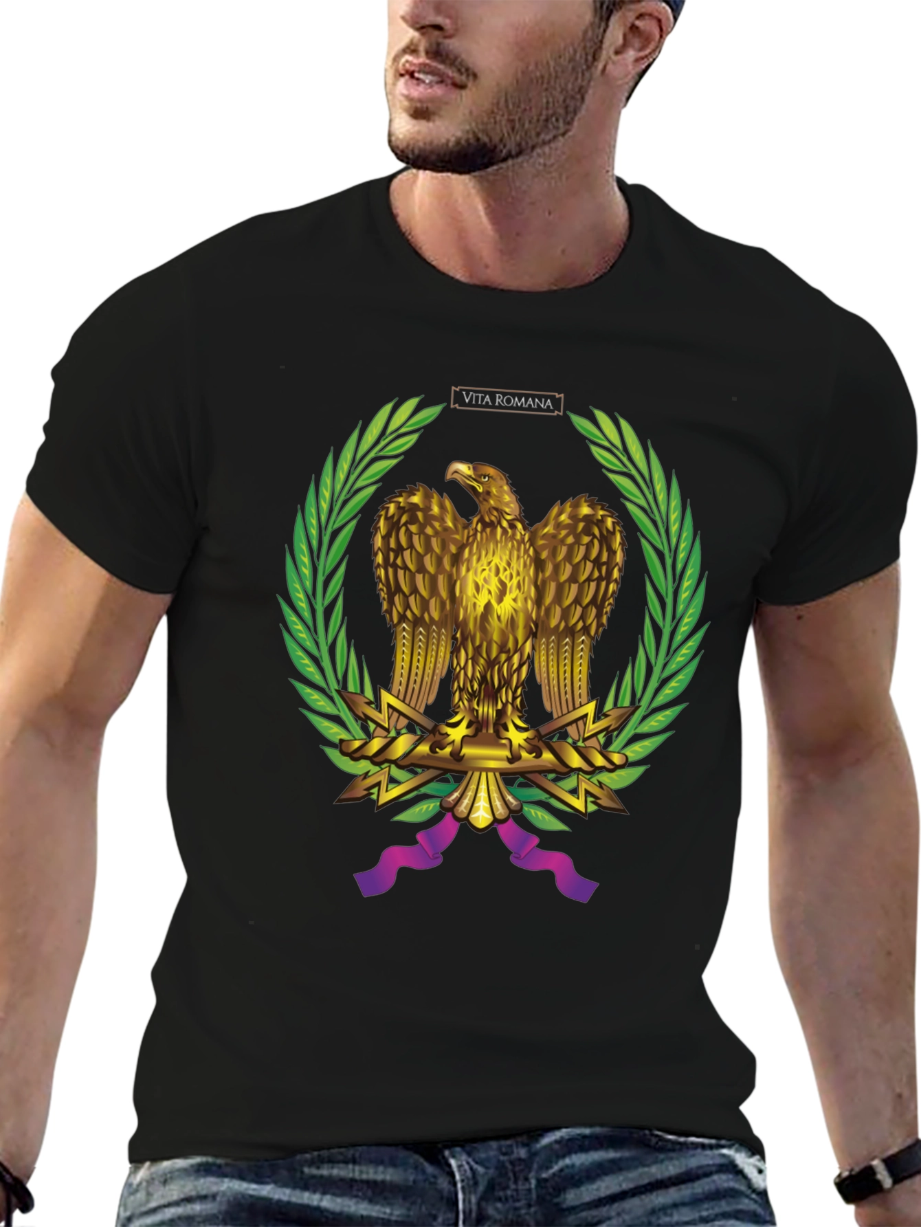 Black Vita Romana Eagle Graphic Tee view 6