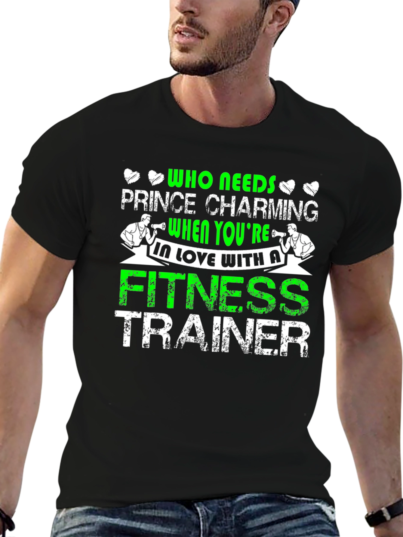 Black Fitness Trainer T-Shirt Funny Gym Workout Tee view 6