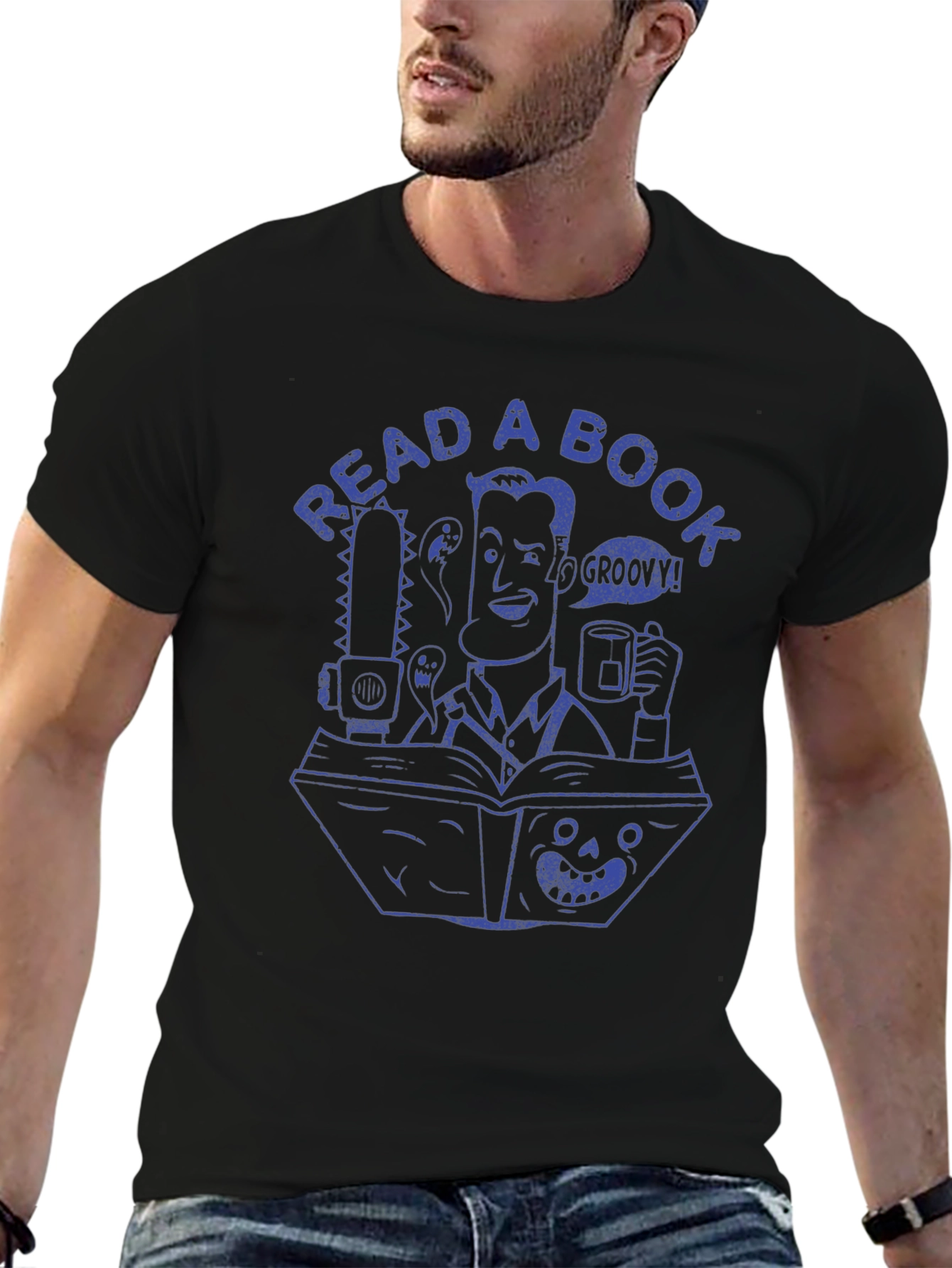 Black Read A Book! Groovy T-Shirt view 6