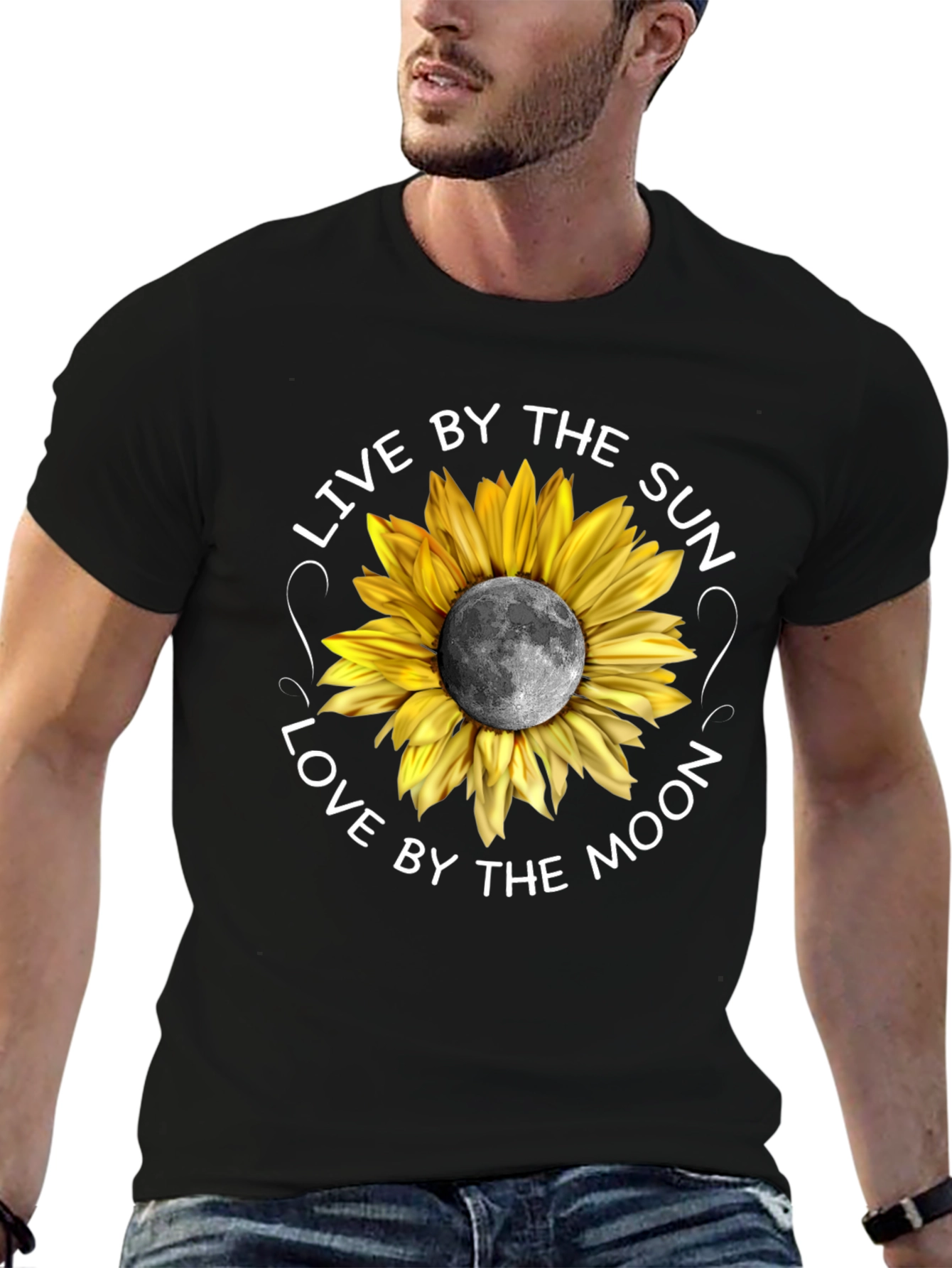 Black Sunflower Moon Graphic Tee - Live by the Sun view 6