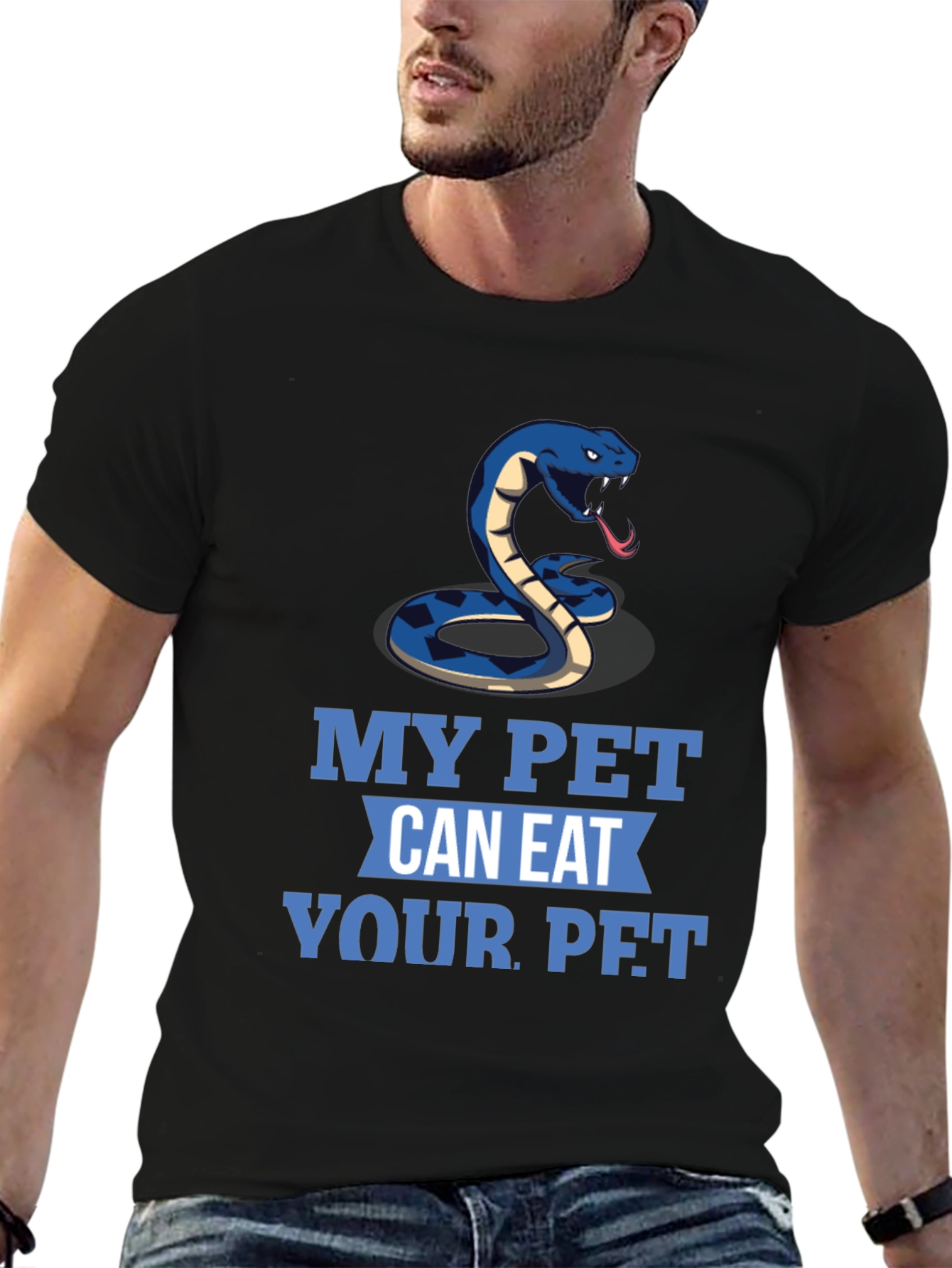 Black My Pet Can Eat Your Pet Snake T-Shirt view 6