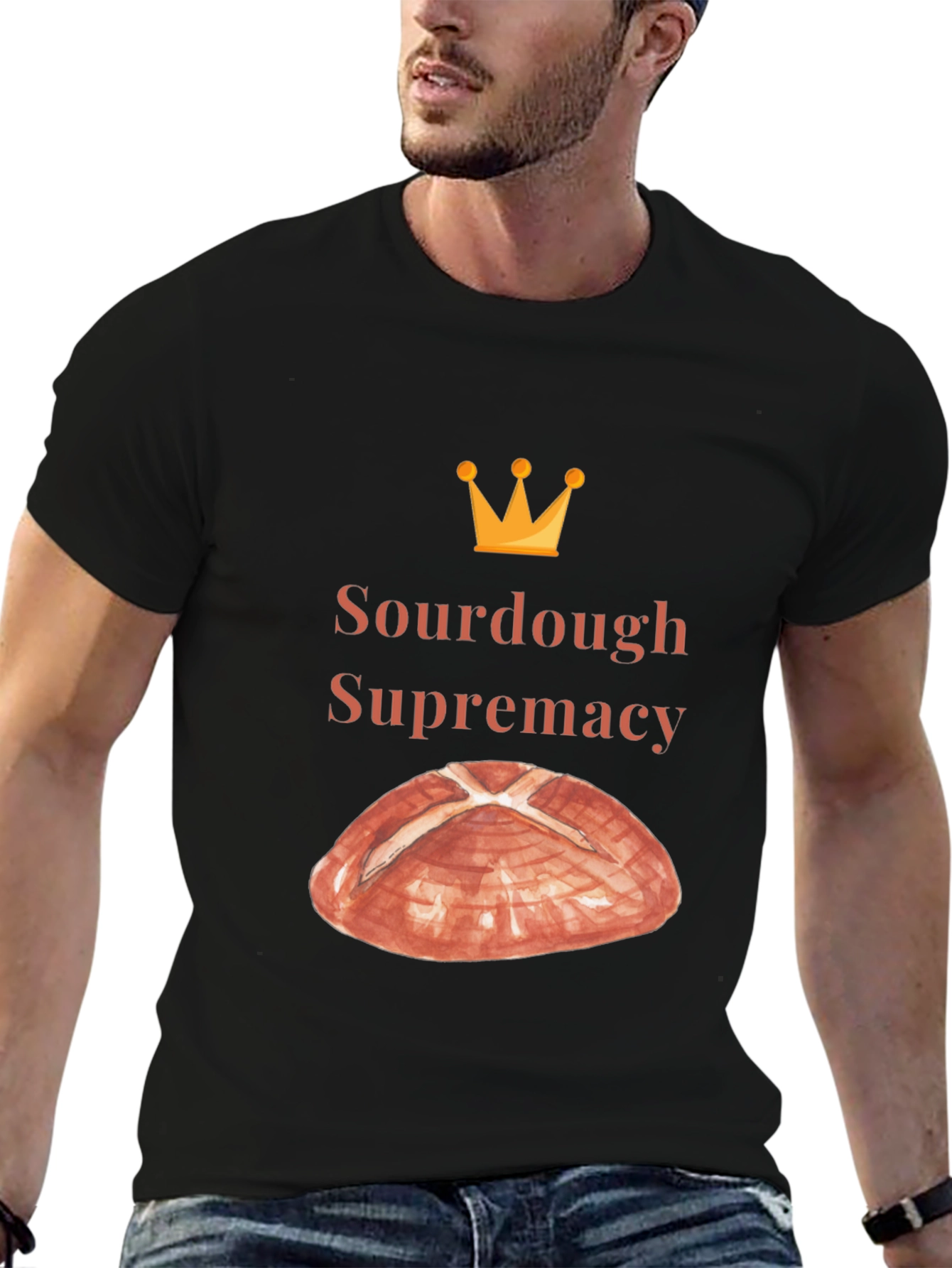 Black Sourdough Supremacy Tee - Bread Lover's T-Shirt view 6