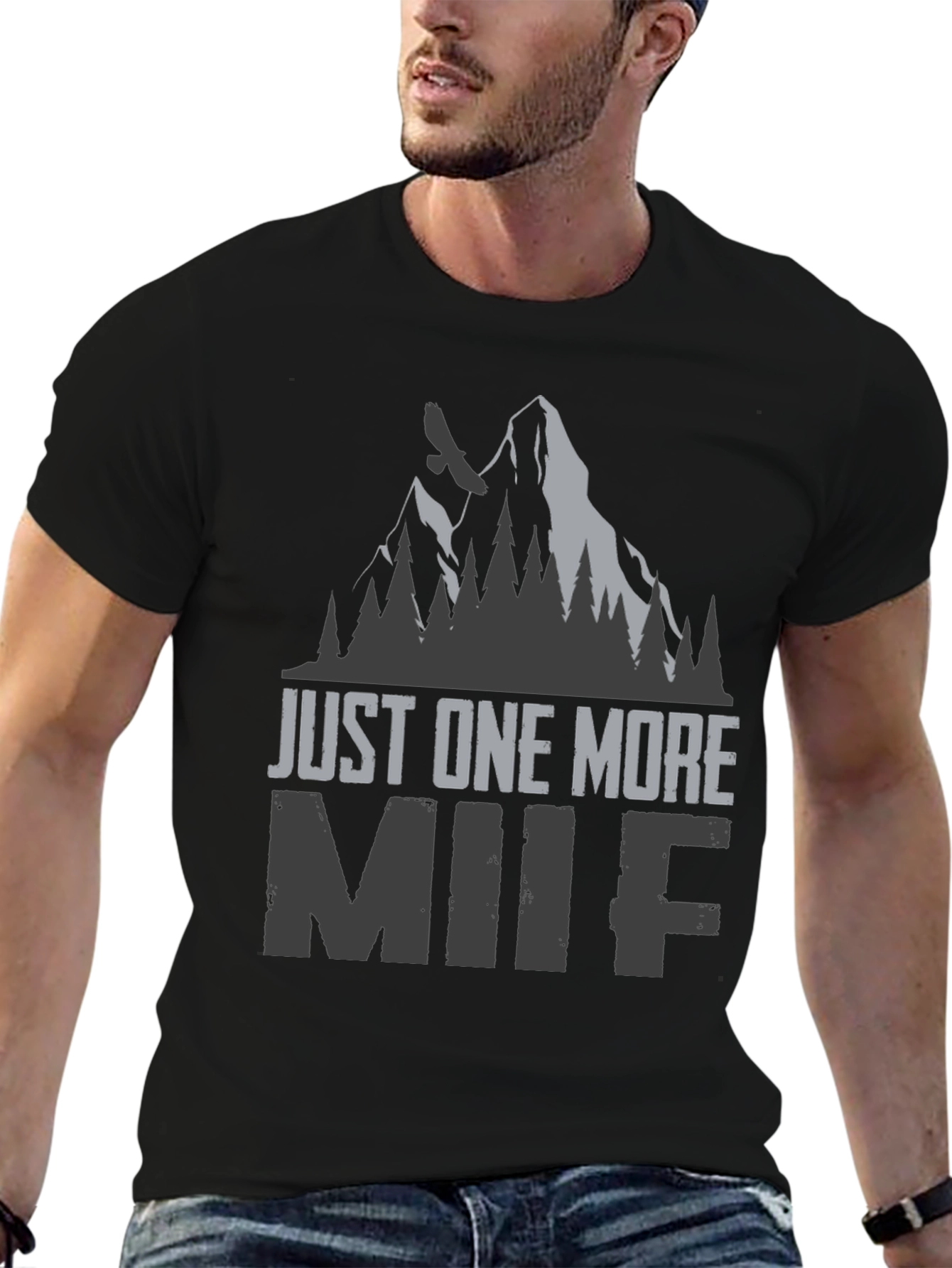 Black Just One More MIIF Graphic T-Shirt view 6