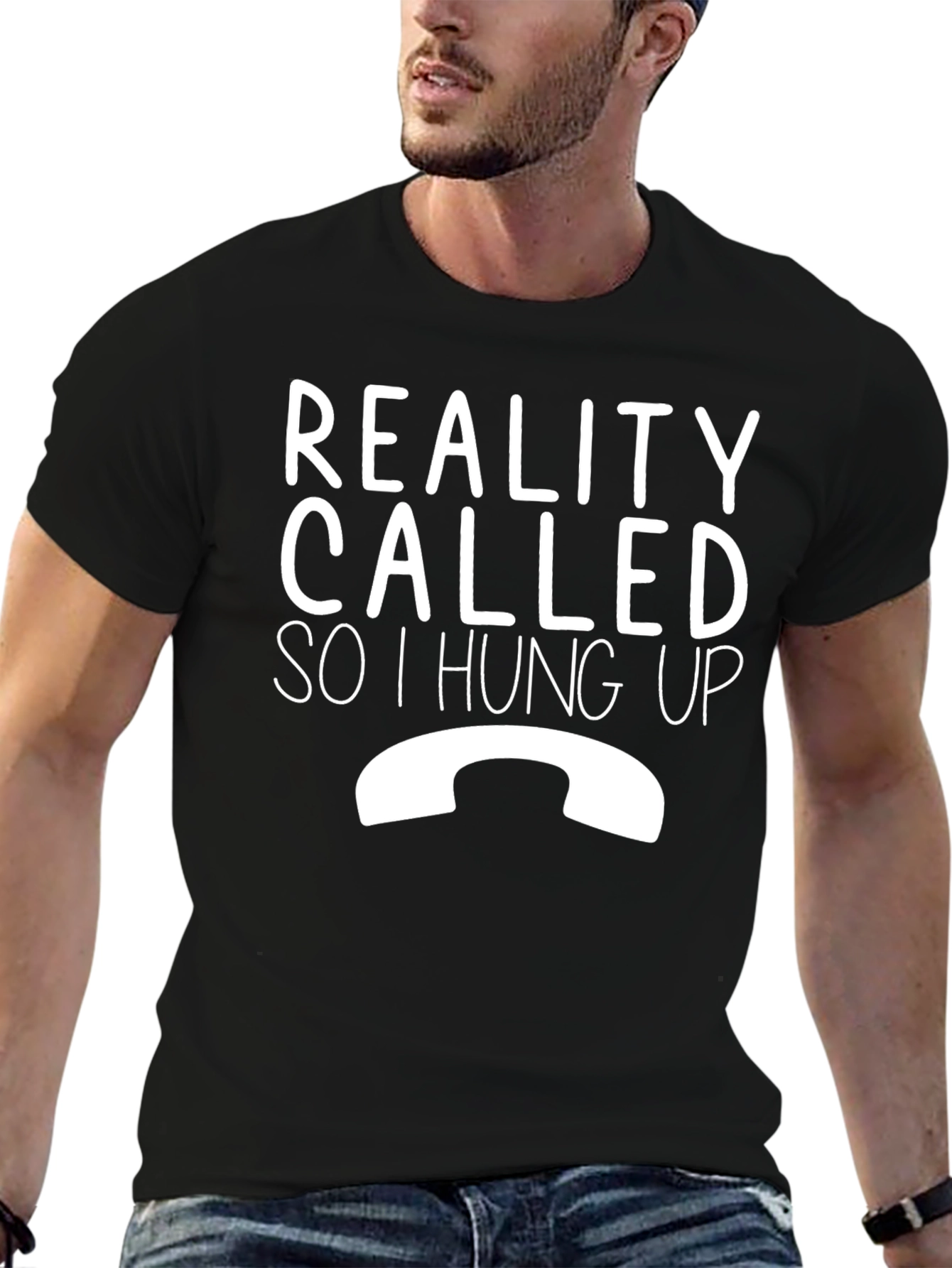 Black Reality Called Funny Graphic T-Shirt view 6