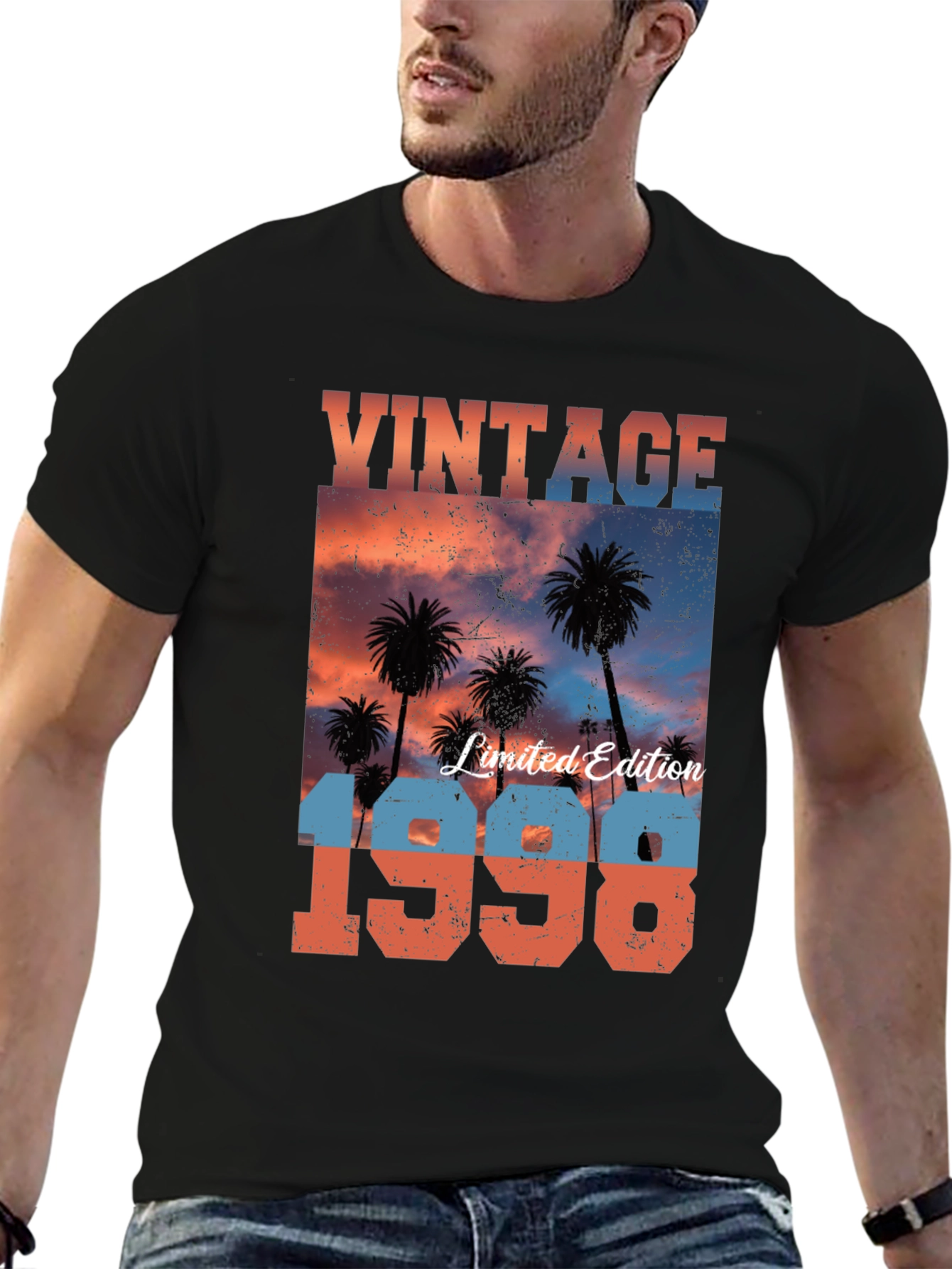 Black Vintage 1998 Palm Tree T-Shirt view 6