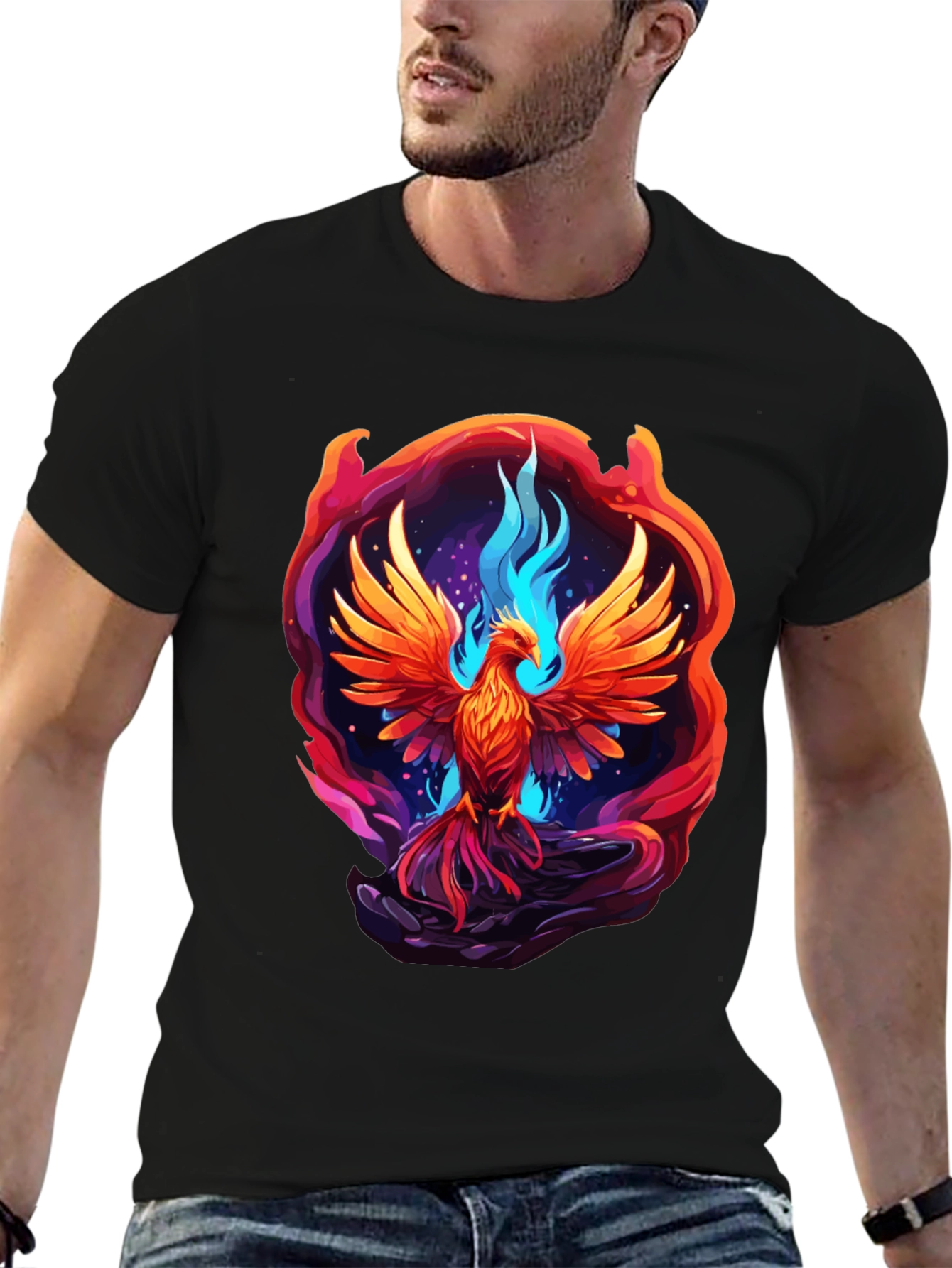 Black Phoenix Rising Graphic T-Shirt - Bold & Unique Design view 6
