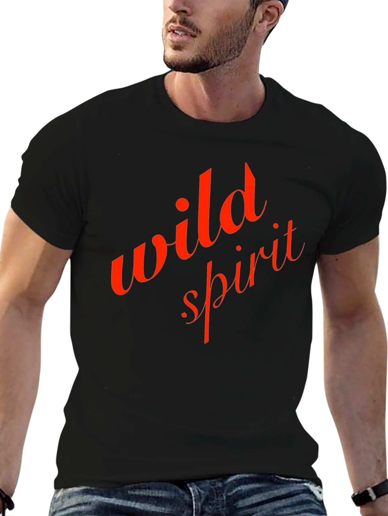 Black Wild Spirit Graphic Tee - Stylish Men's T-Shirt view 6