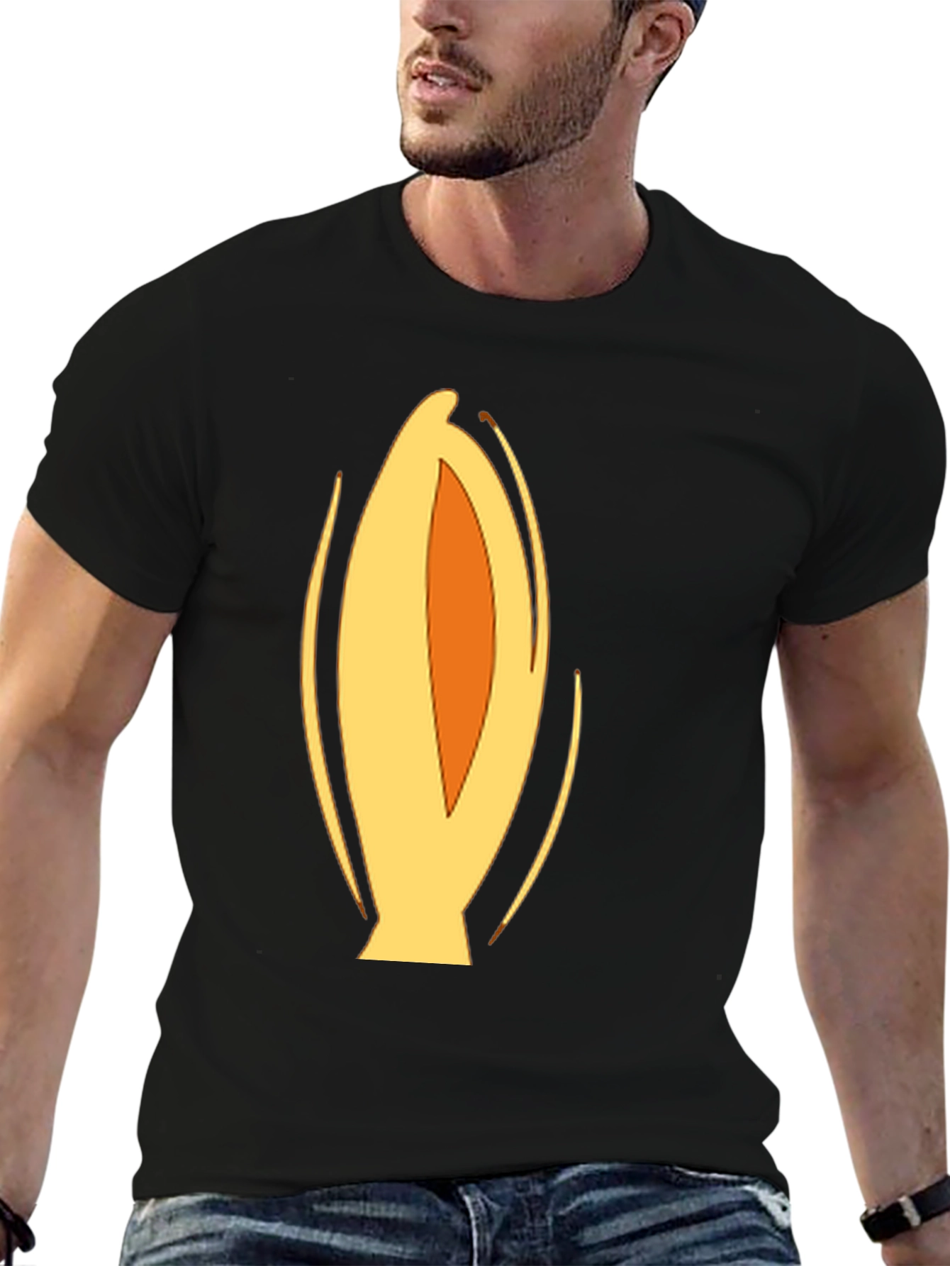 Black Abstract Rocket Black T-Shirt view 6