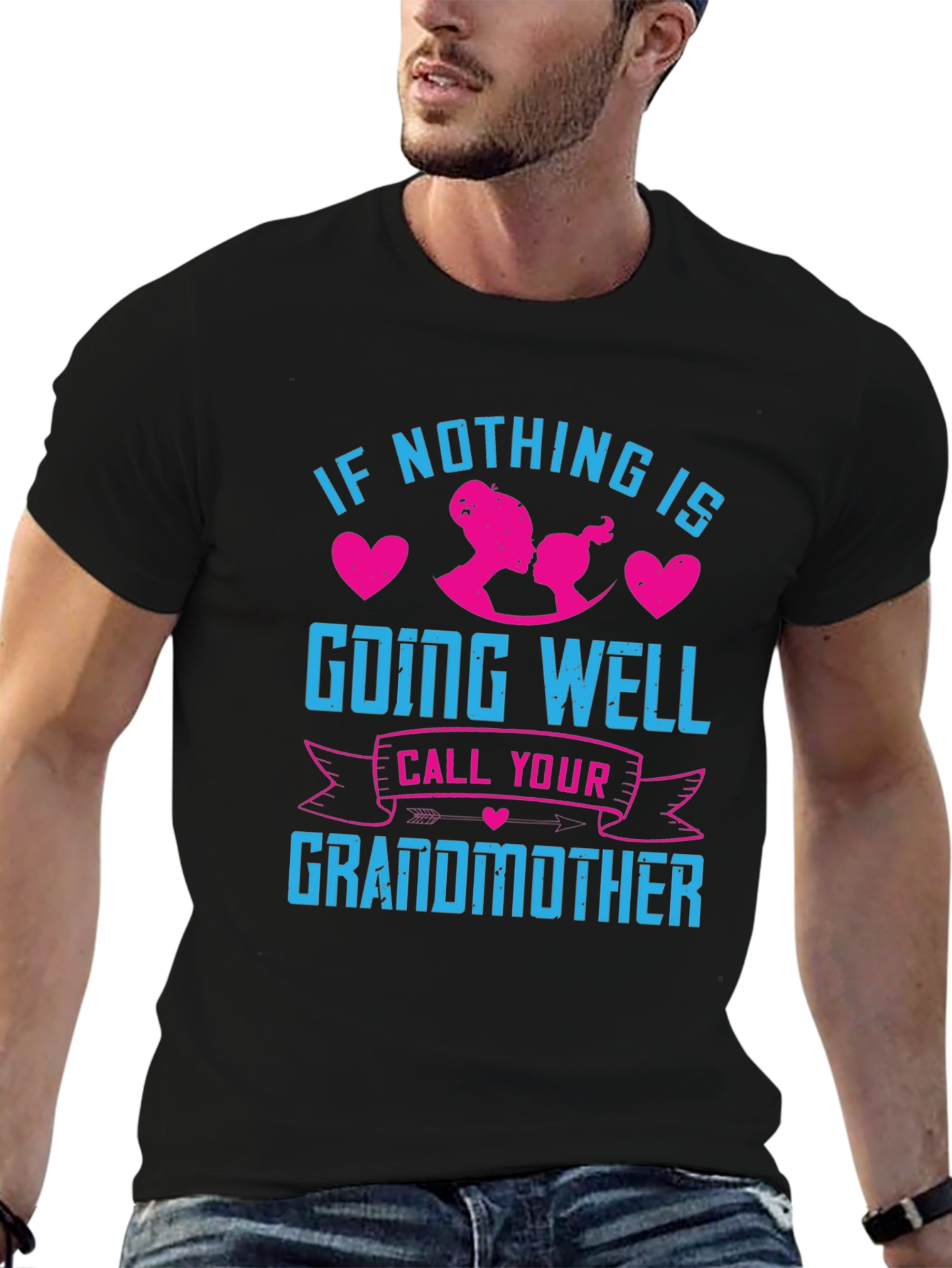Black Call Your Grandmother T-Shirt - Comfort Fit view 6