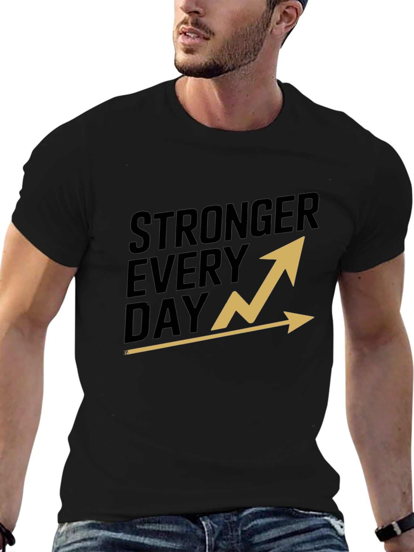 Black Stronger Every Day Graphic T-Shirt - Black view 6