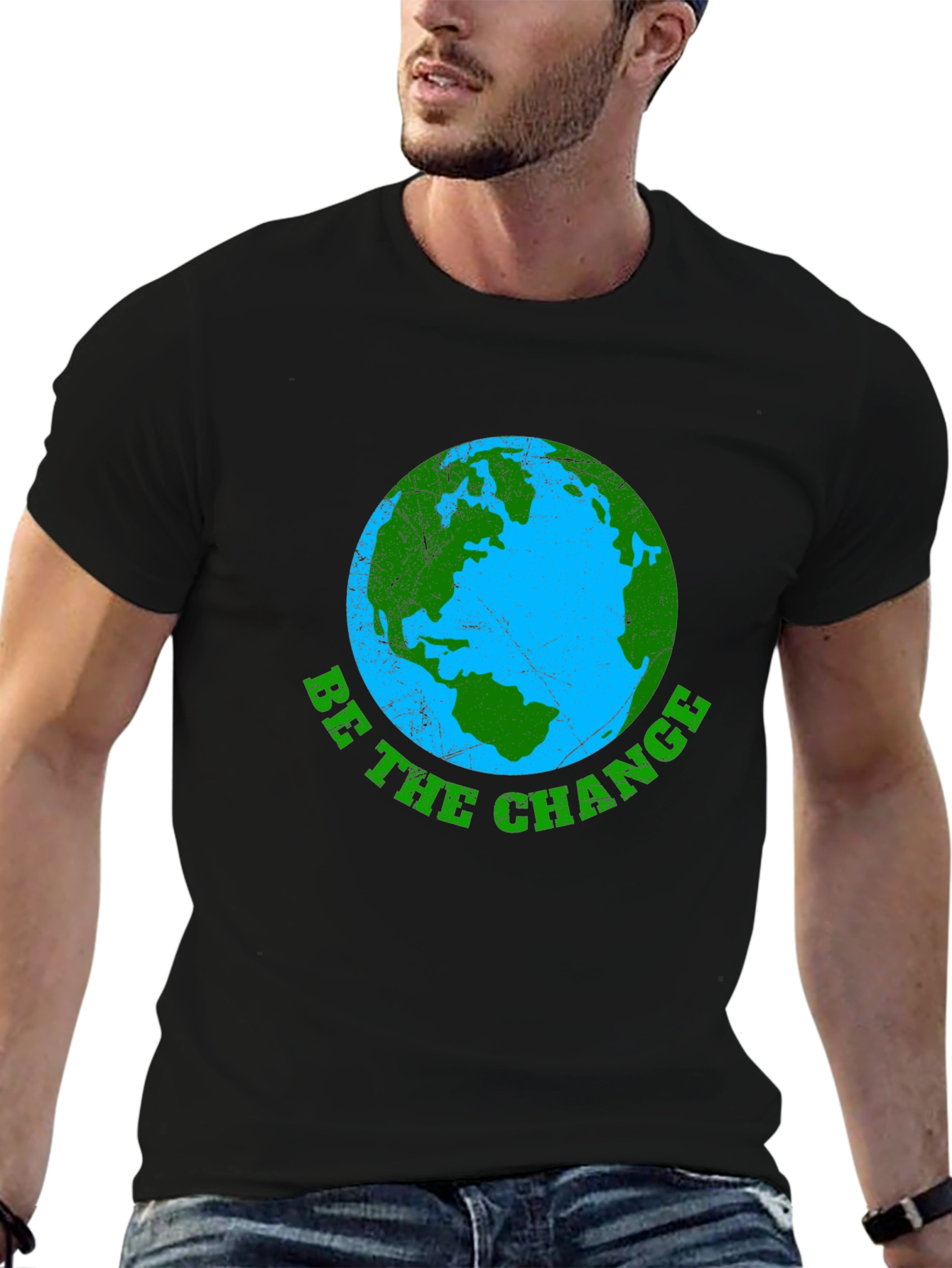 Black Be The Change Earth Graphic Tee view 6