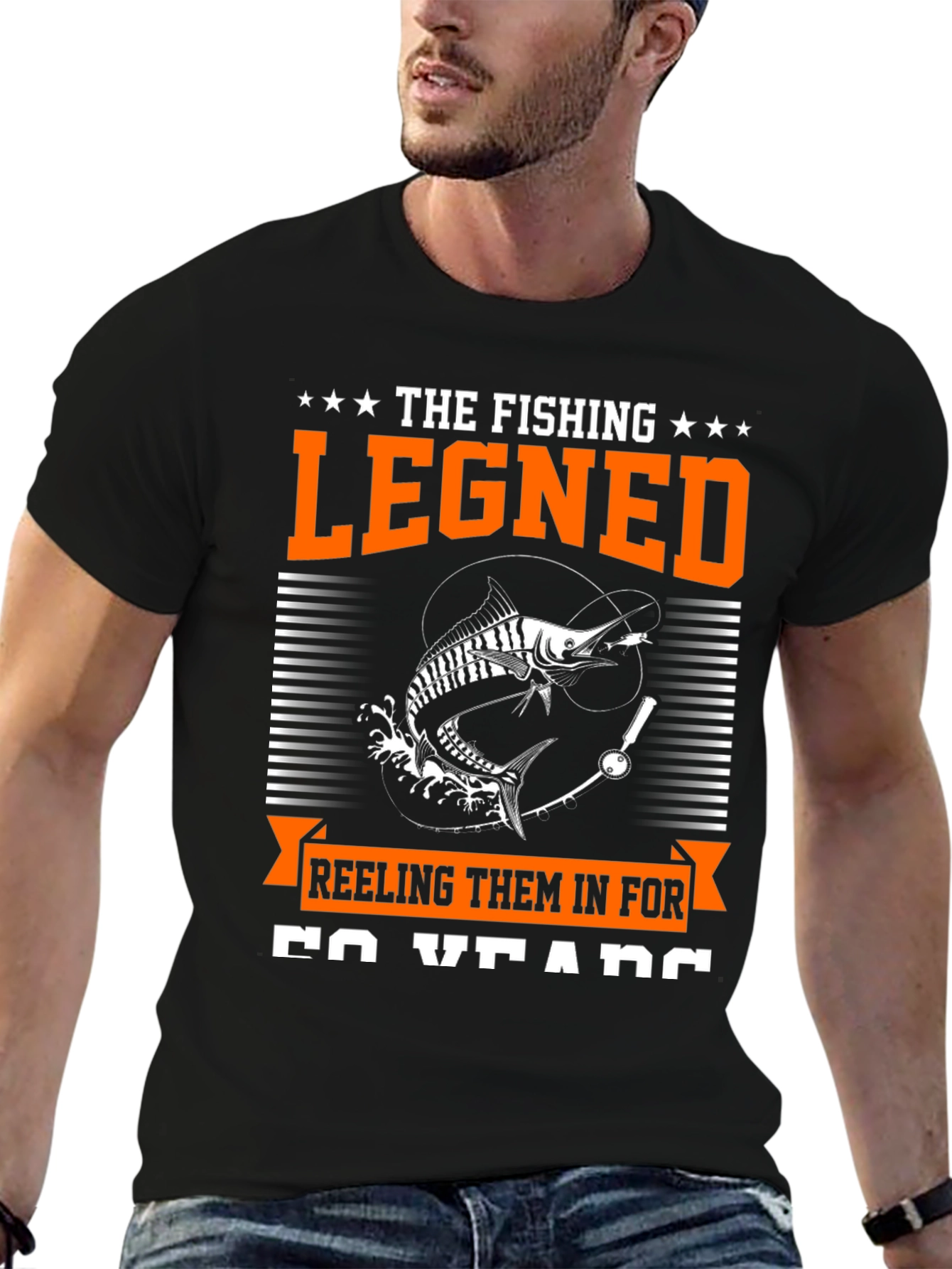 Black The Fishing Legend Black Graphic Tee view 6