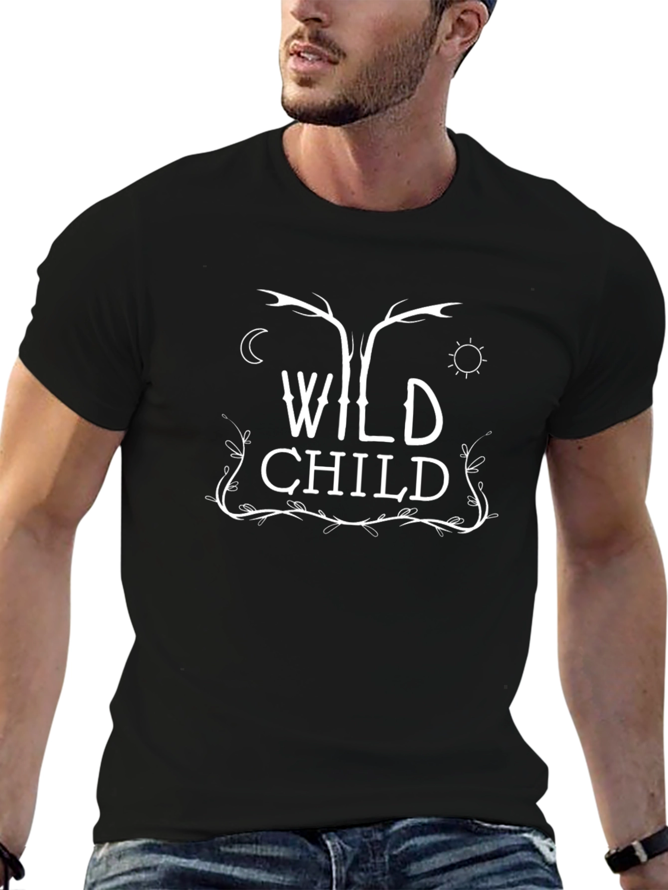 Black Wild Child Graphic Tee - Unique Design view 6
