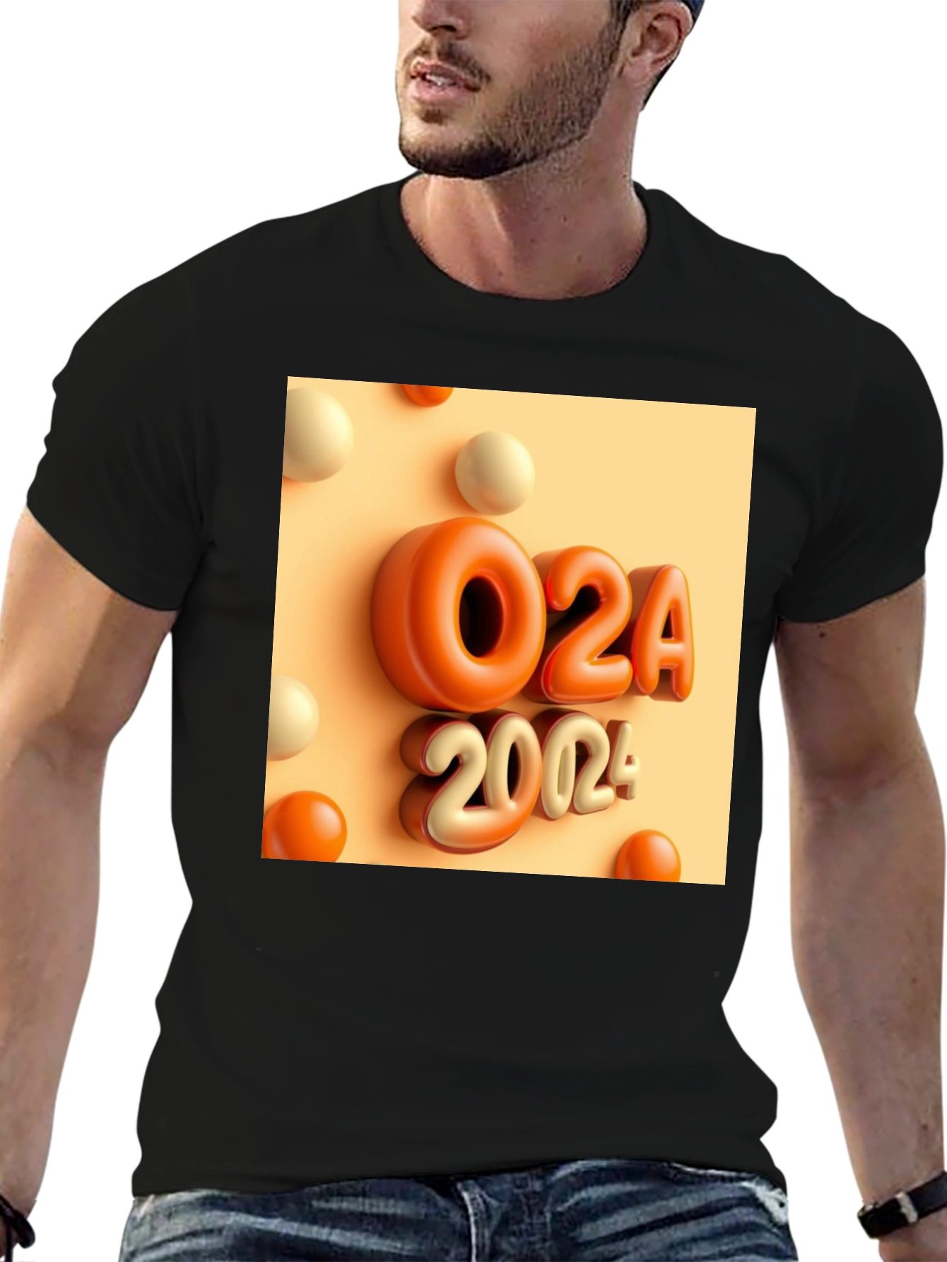 Black O2A 2004 Graphic T-Shirt - Trendy Casual Wear view 6