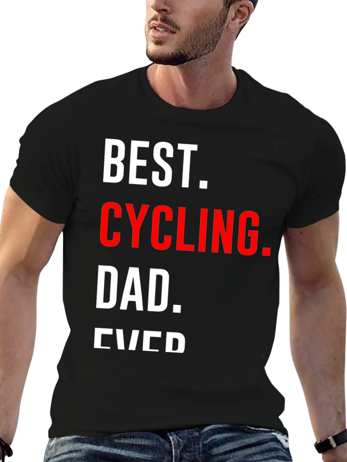 Black Best Cycling Dad Ever T-Shirt view 6