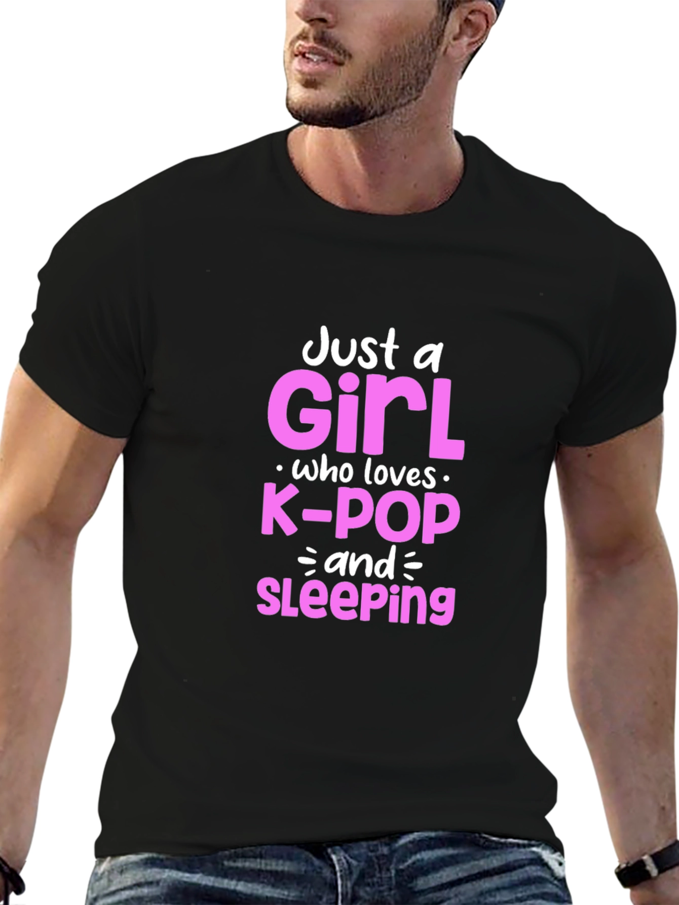 K-Pop Girl's Tee - Just a Girl Who Loves K-Pop & Sleeping T-Shirt - 6
