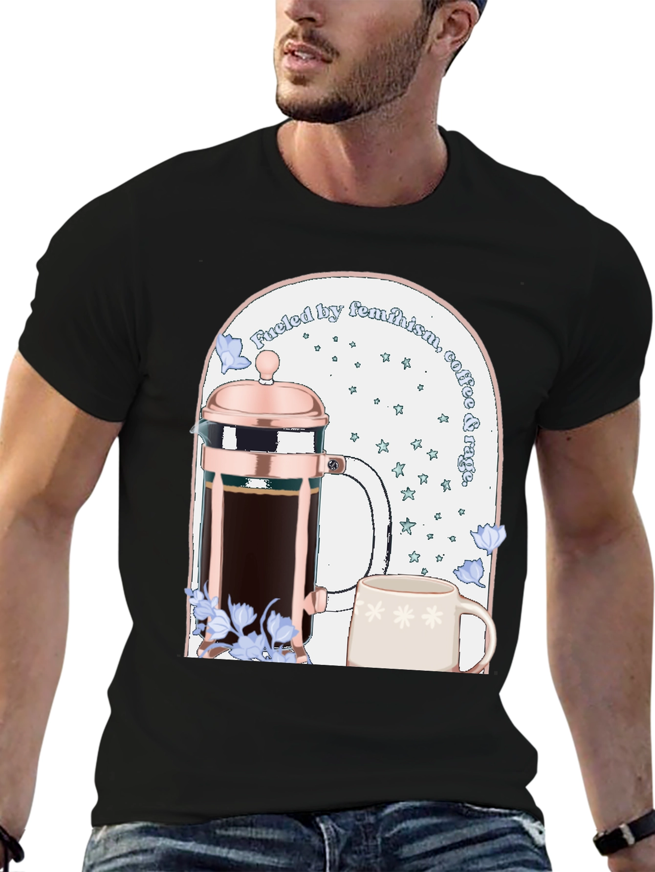 Black Feminist Coffee T-Shirt view 6