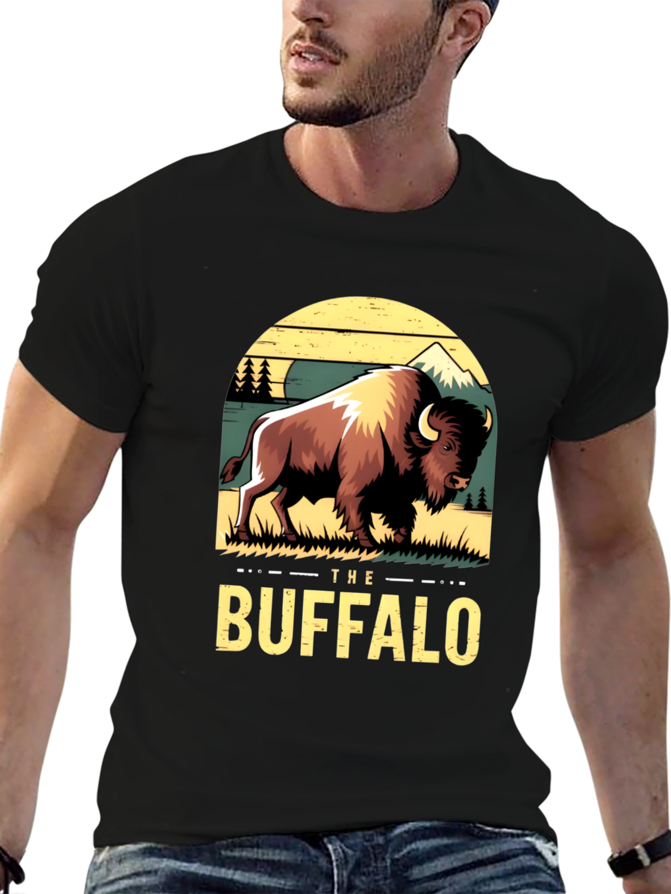 Black The Buffalo Graphic Tee view 6