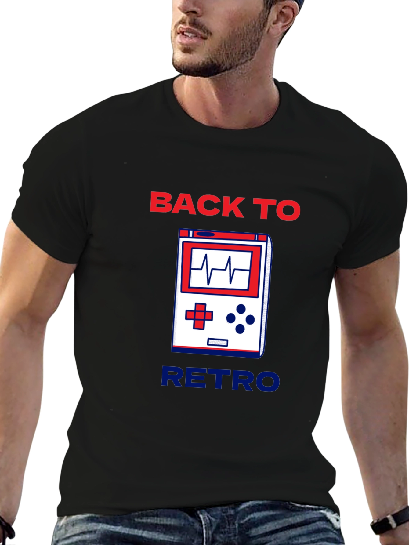 Black Retro Gamer T-Shirt - Classic Style view 6