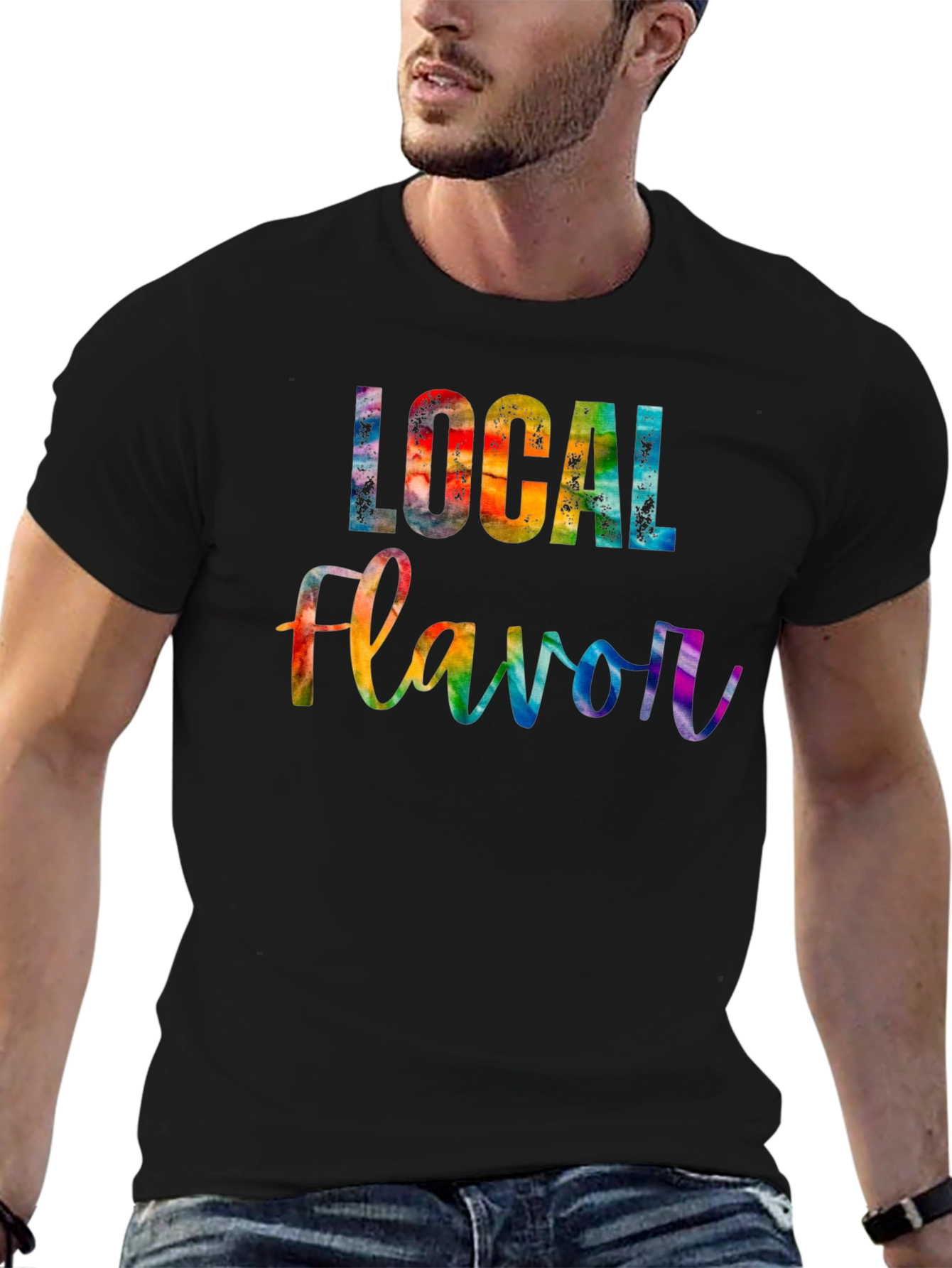 Black Local Flavor Rainbow Graphic Tee view 6