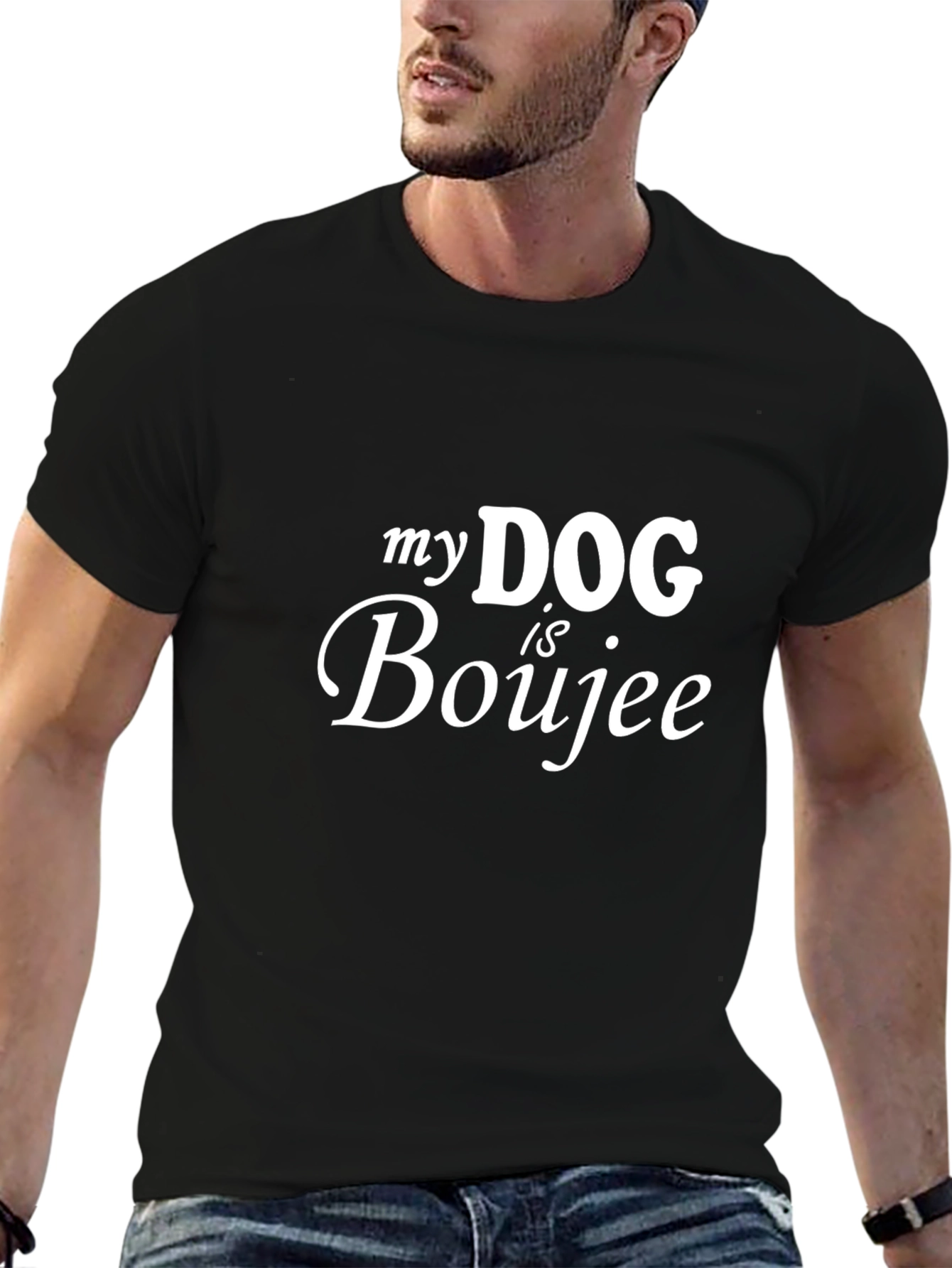 Black My Dog is Boujee T-Shirt - Funny Pet Lover Tee view 6