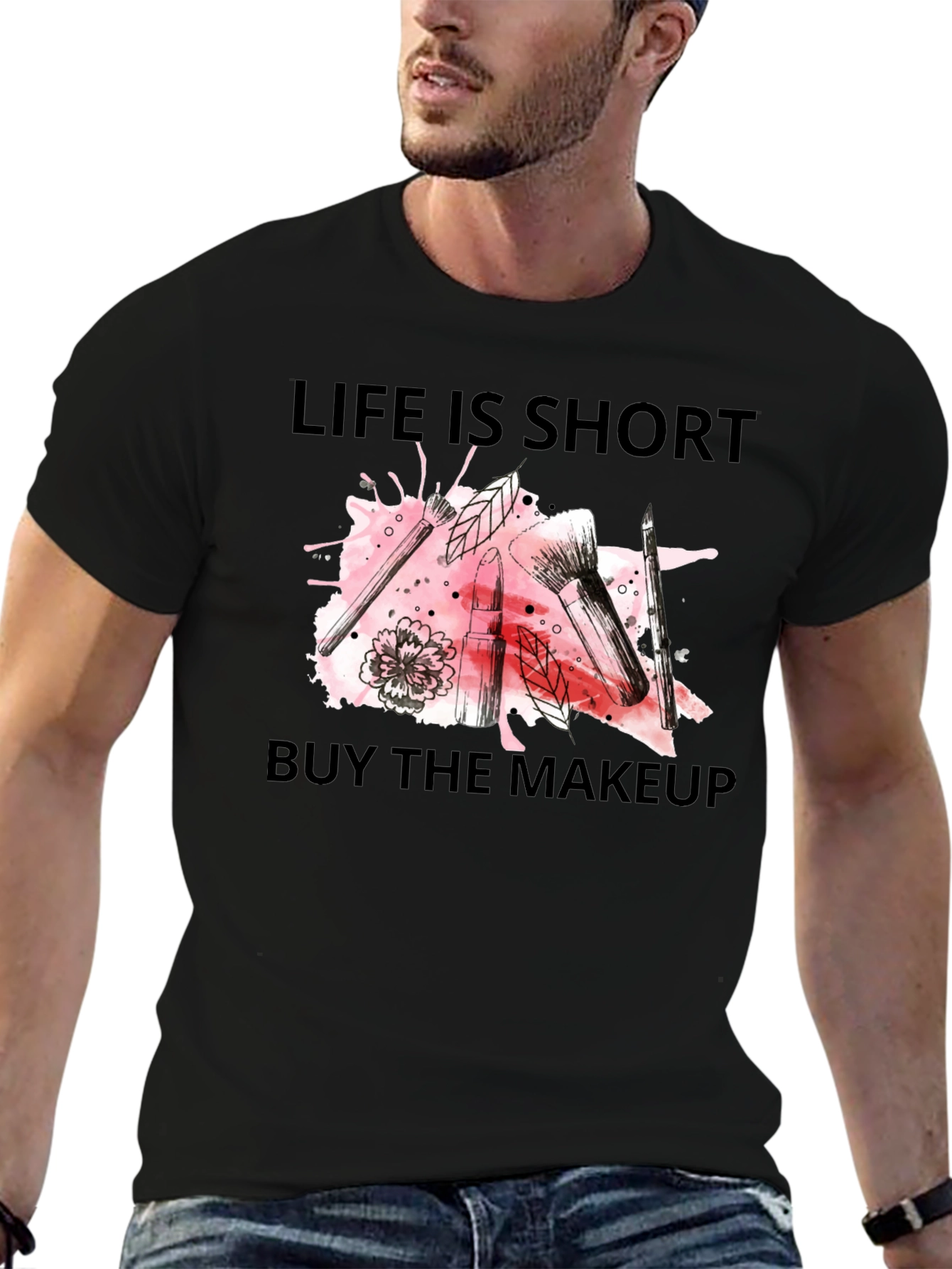 Black Life is Short, Buy Makeup T-Shirt - Trendy Graphic Tee view 6