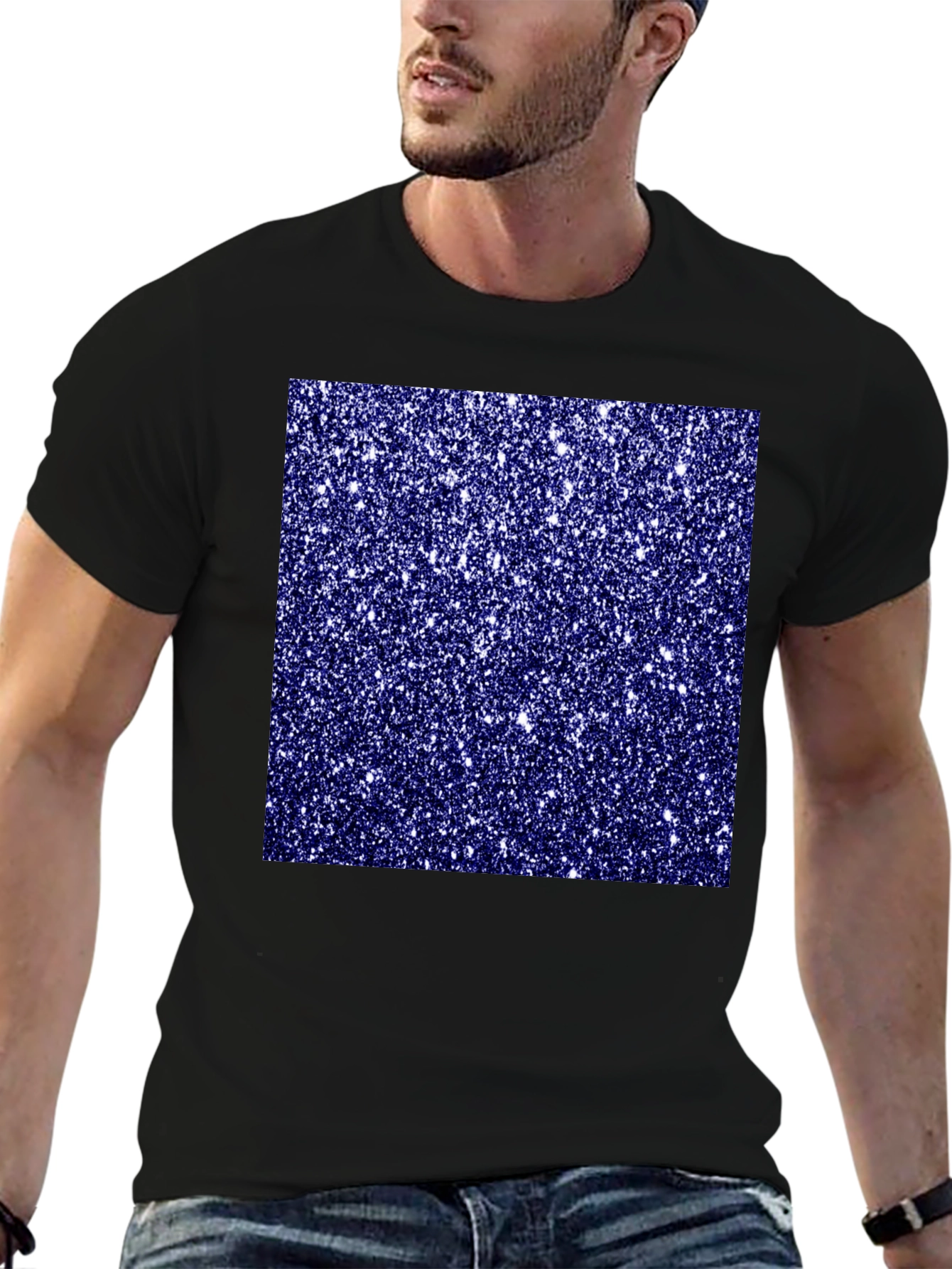 Black Sparkle Pattern Black Tee view 6